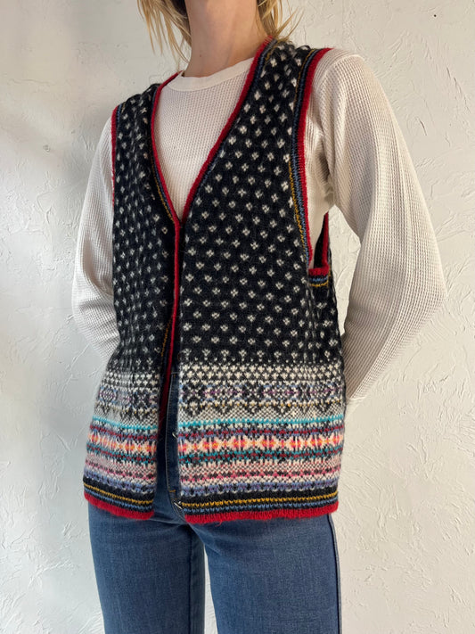 90s 'Cascade' Knit Vest / Large