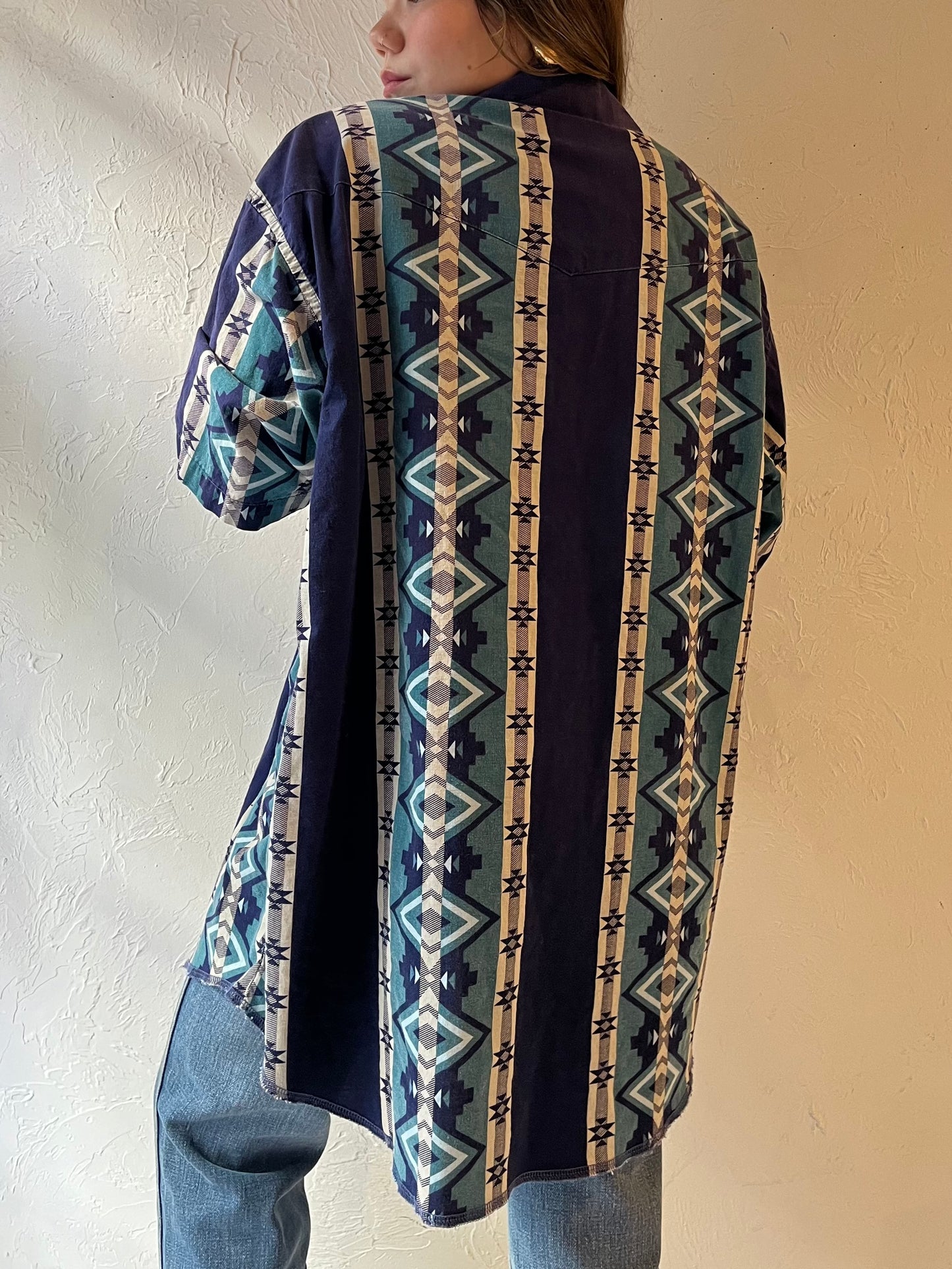 Vintage ‘Wrangler’ Western Snap Up Shirt / Large