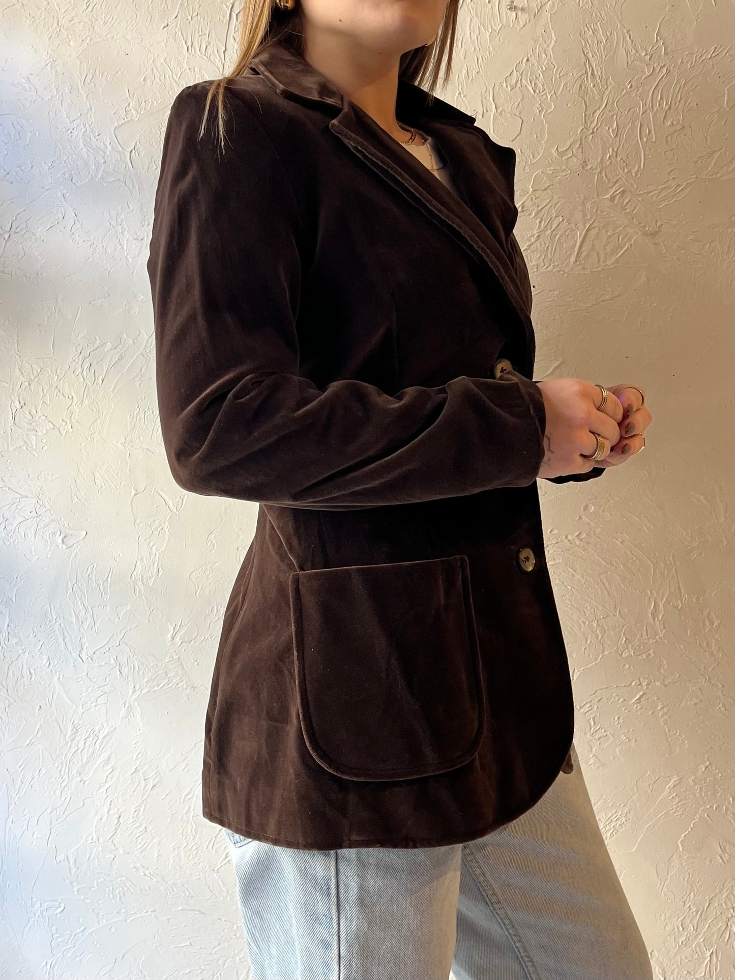 80s ‘Koret of California’ Brown Velvet Blazer Jacket / Small