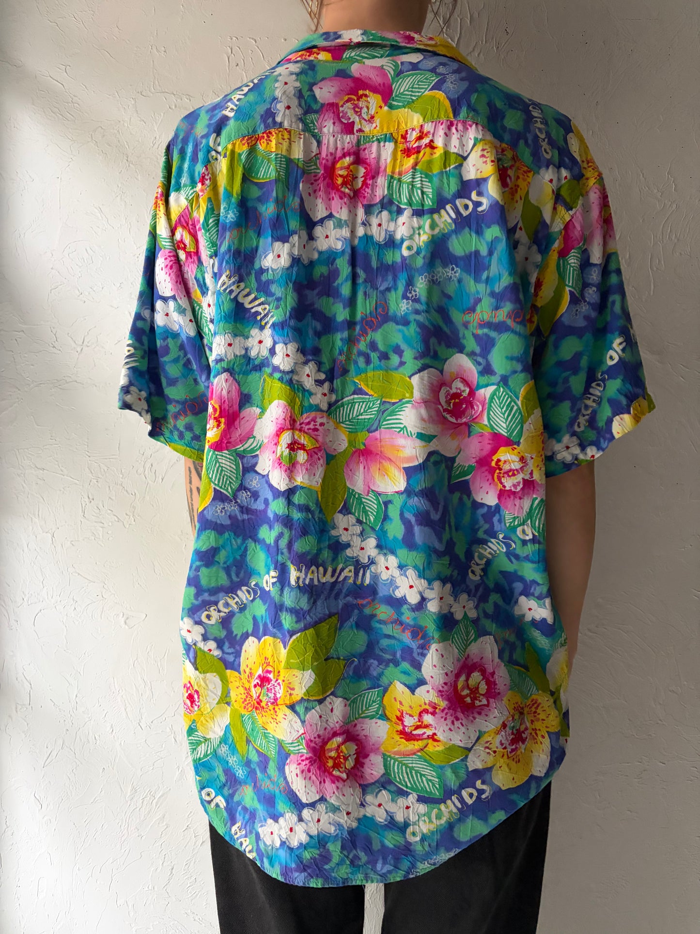 90s ‘Jams World’ Floral Print Shirt / Medium