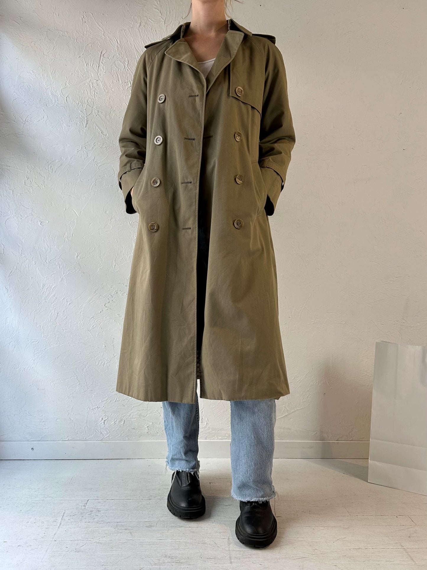 Vintage 'Aquascutum' Beige Trench Coat / Small