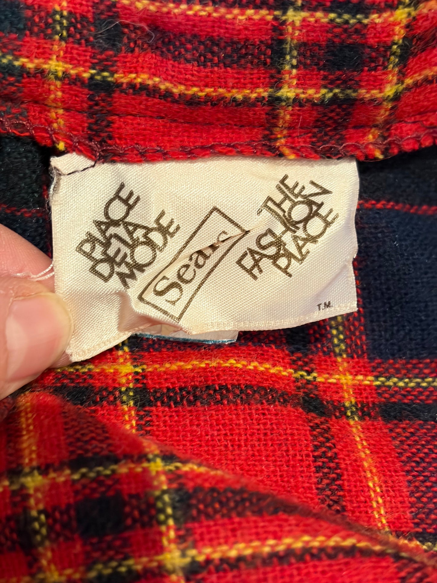 70s 'Sears' Plaid Kilt Skirt / Union Made / Small