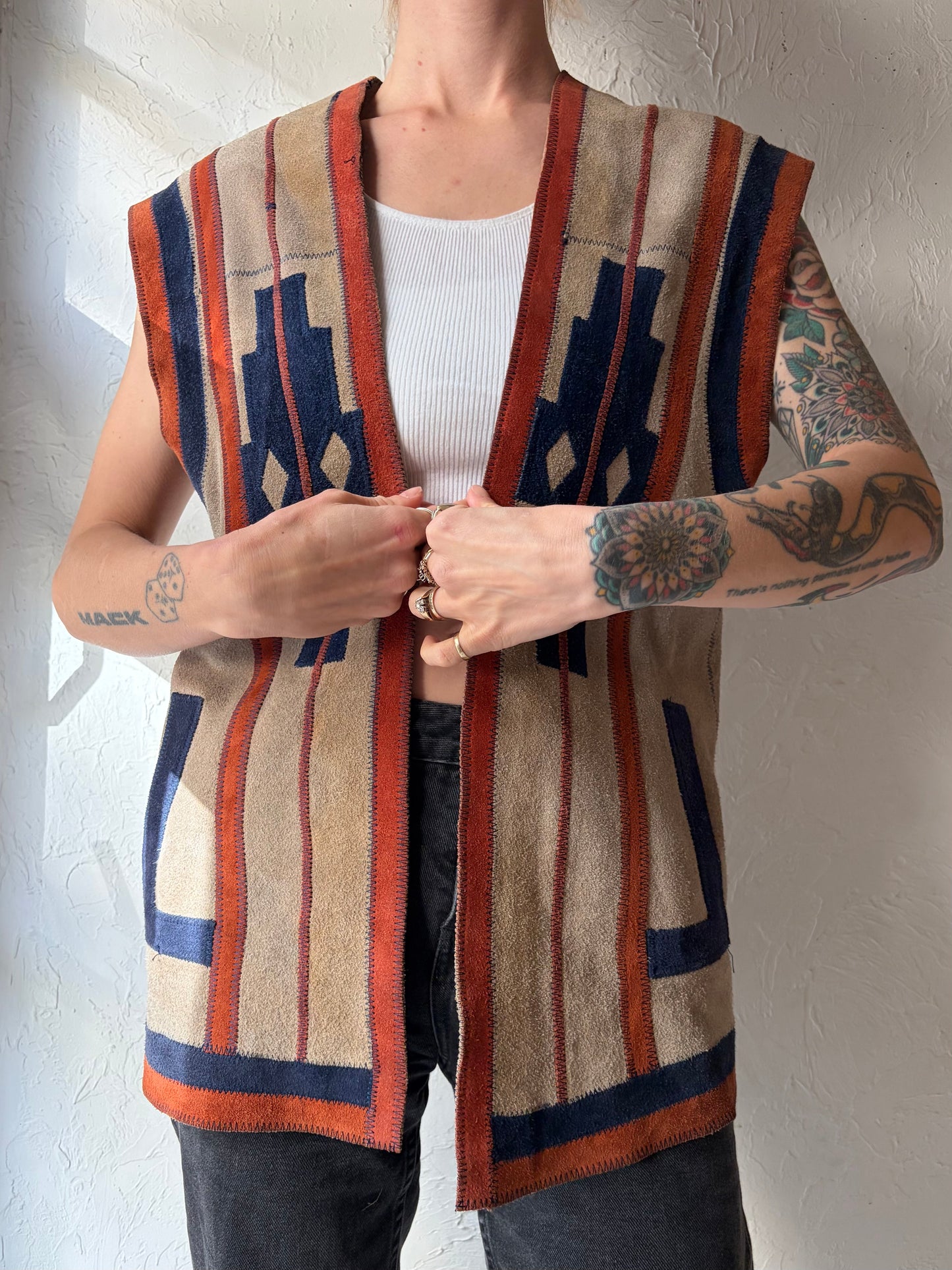 70s 'Palena' Leather Vest / Medium