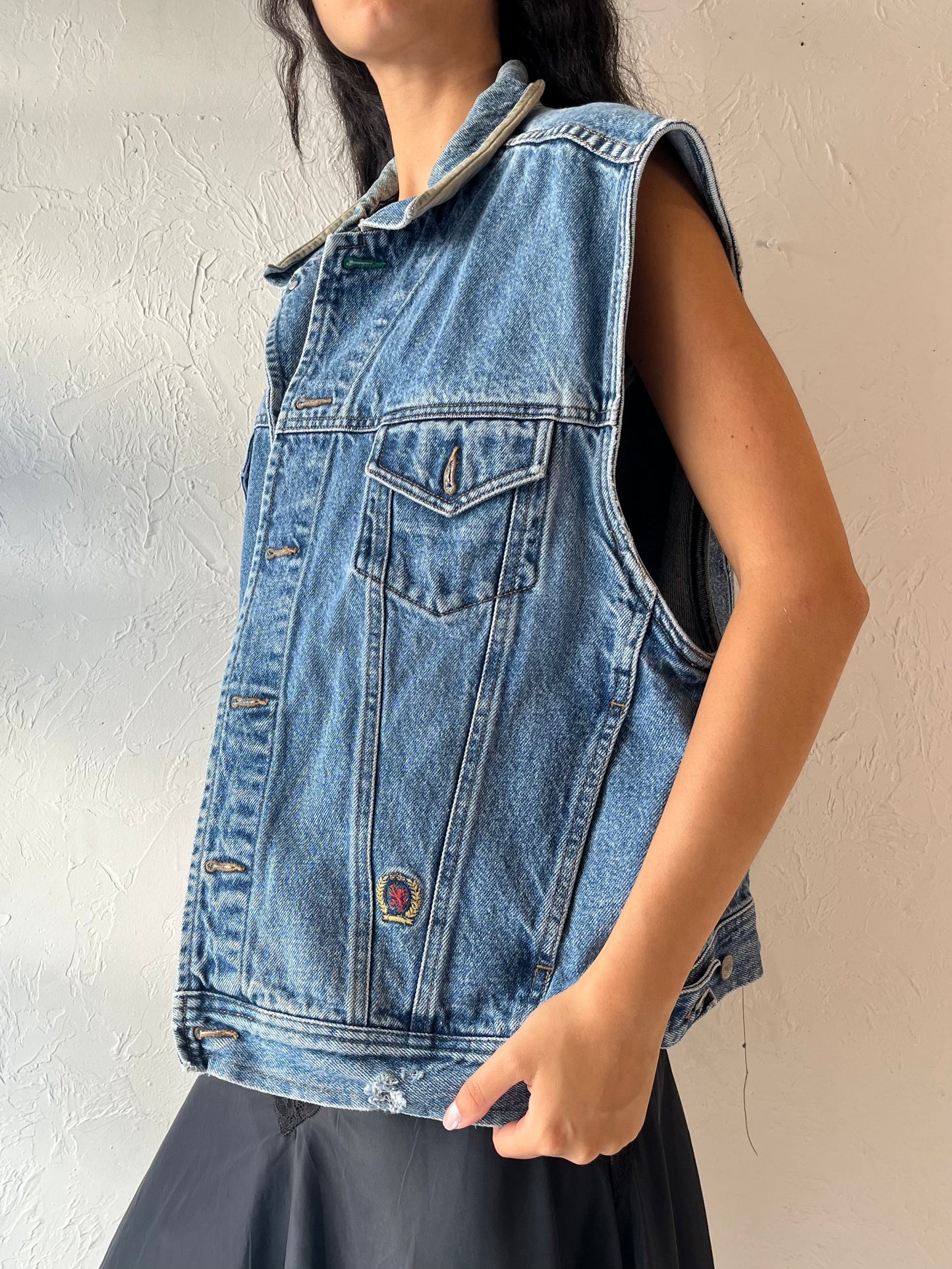 90s 'Tommy Hilfiger' Denim Vest / XL