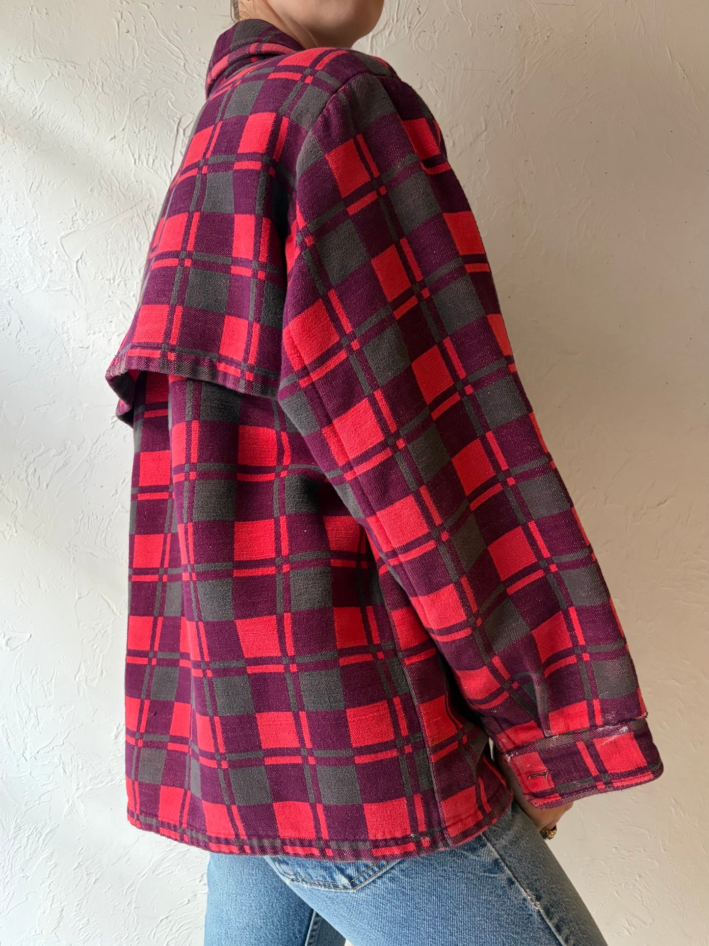 Vintage 'Champion' Cotton Flannel Jacket / Small