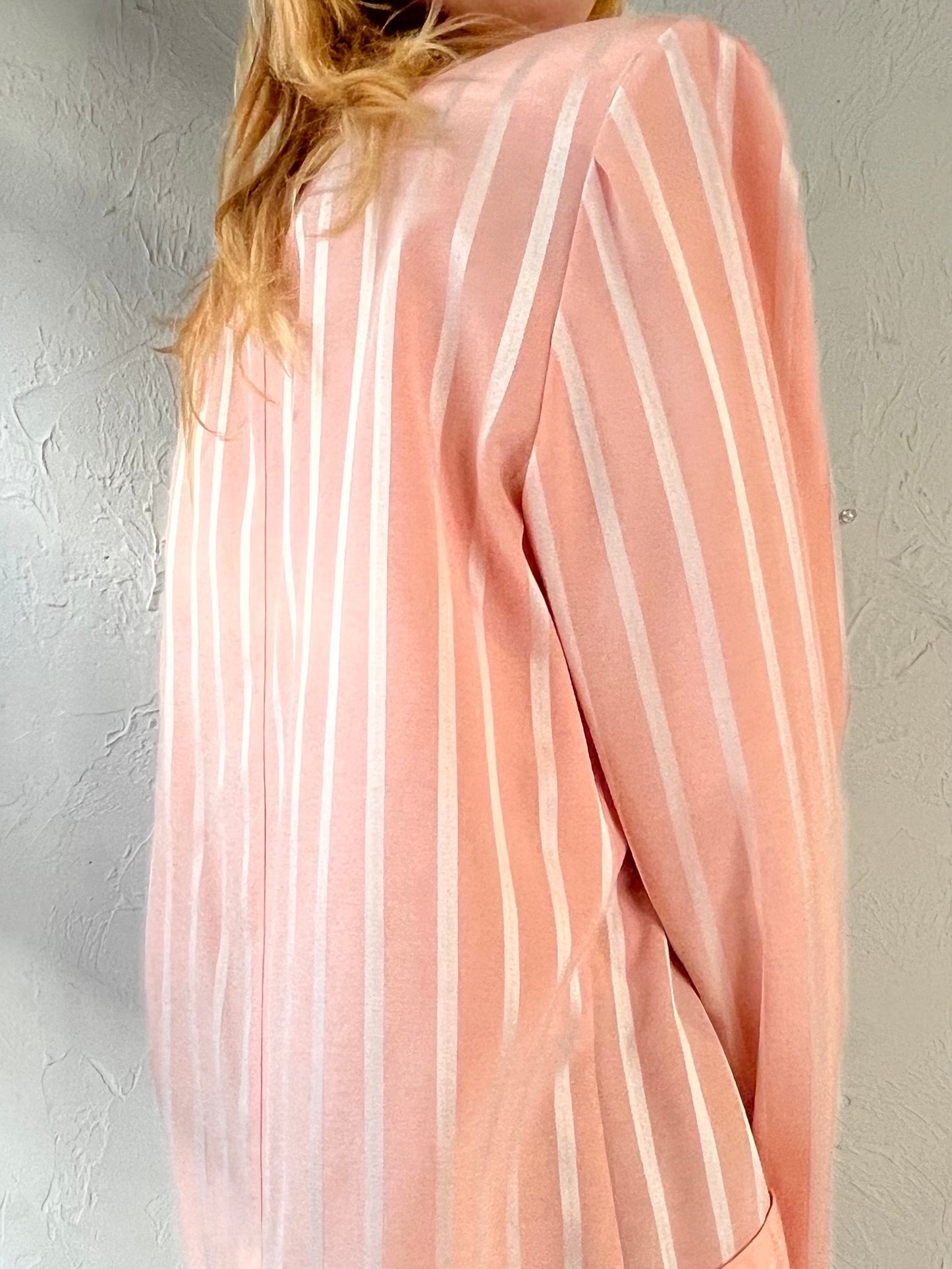 90s 'Savannah' Pink Striped Blazer Jacket / Medium