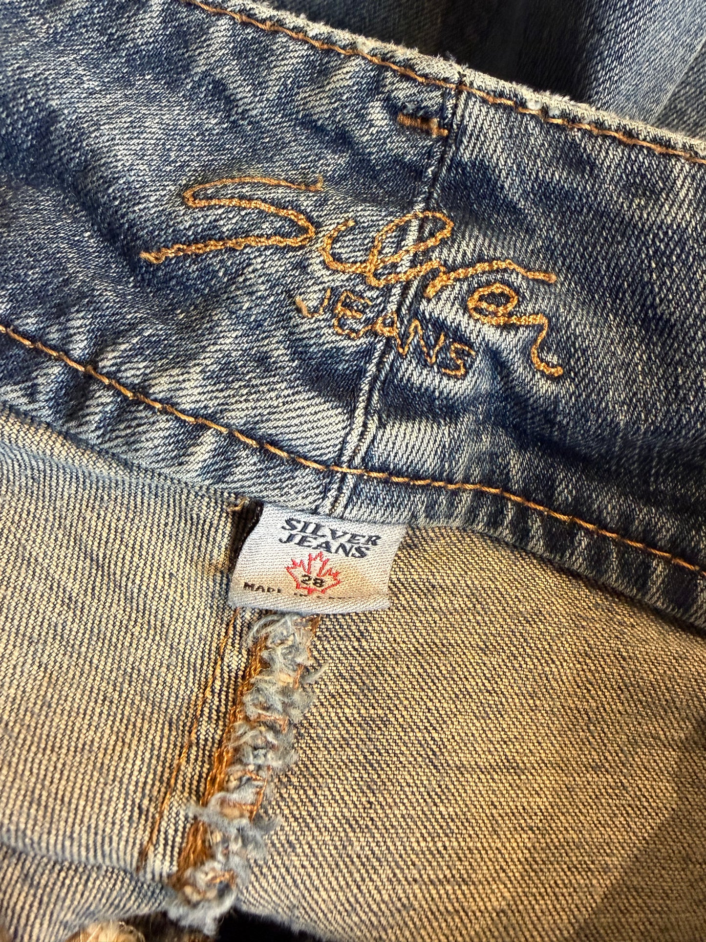 Y2k 'Silver' Low Rise Flare Jeans / 28