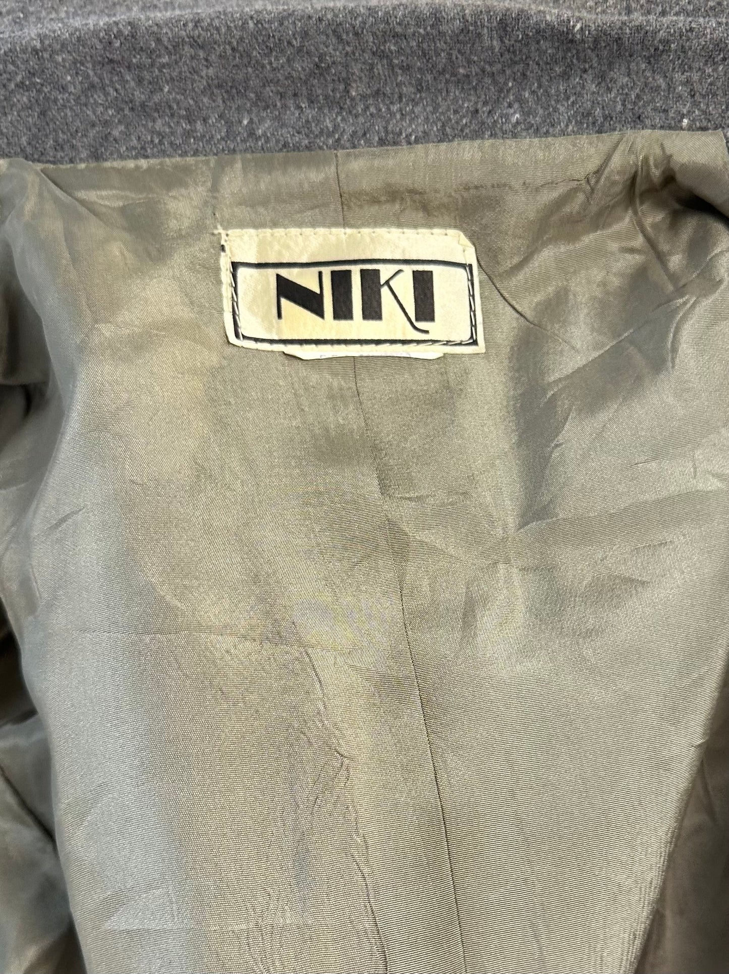 80s 'Niki' Gray Blazer Jacket / Small