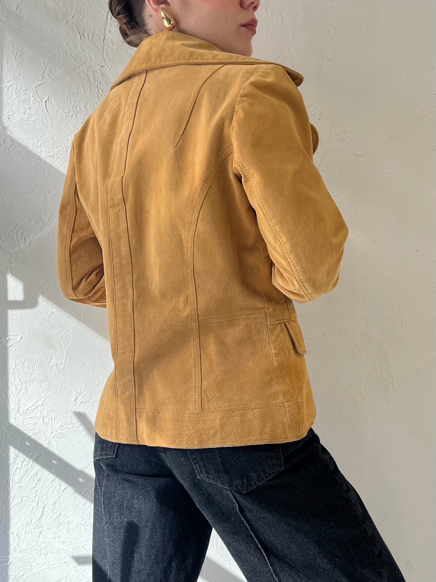 Y2k Tan Suede Jacket / Small