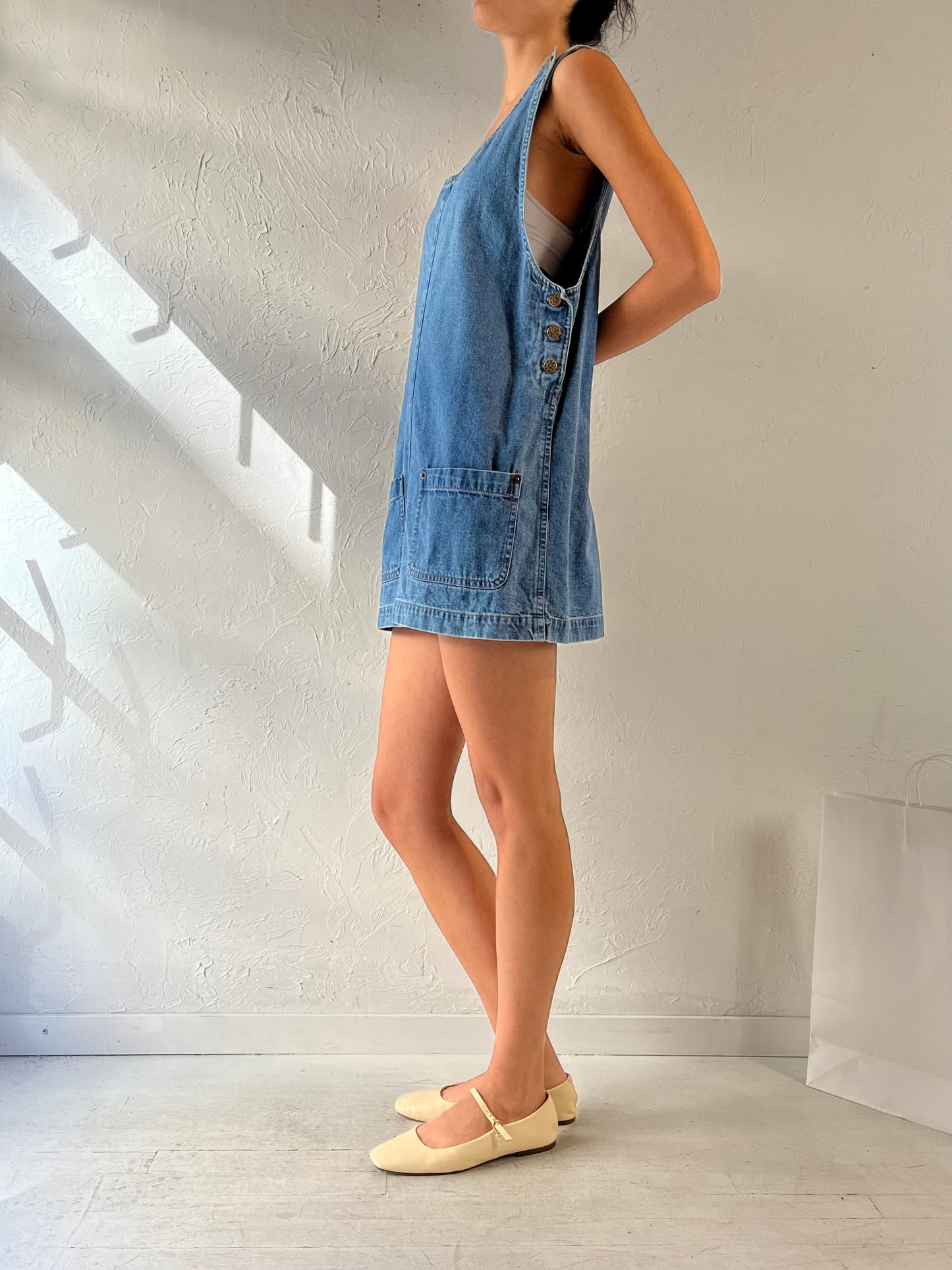 90s ‘Savannah’ Denim Mini Dress / Medium