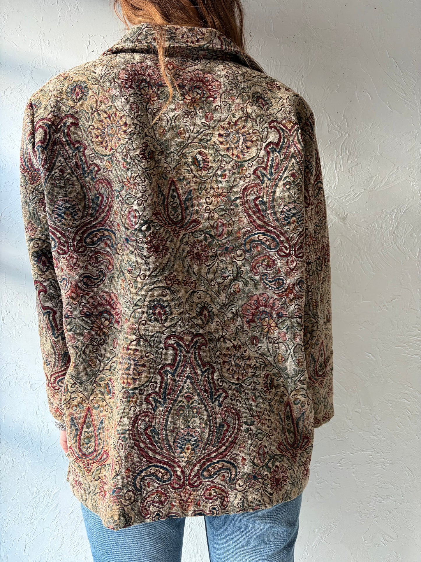 90s 'Erin London' Paisley Tapestry Jacket / Large