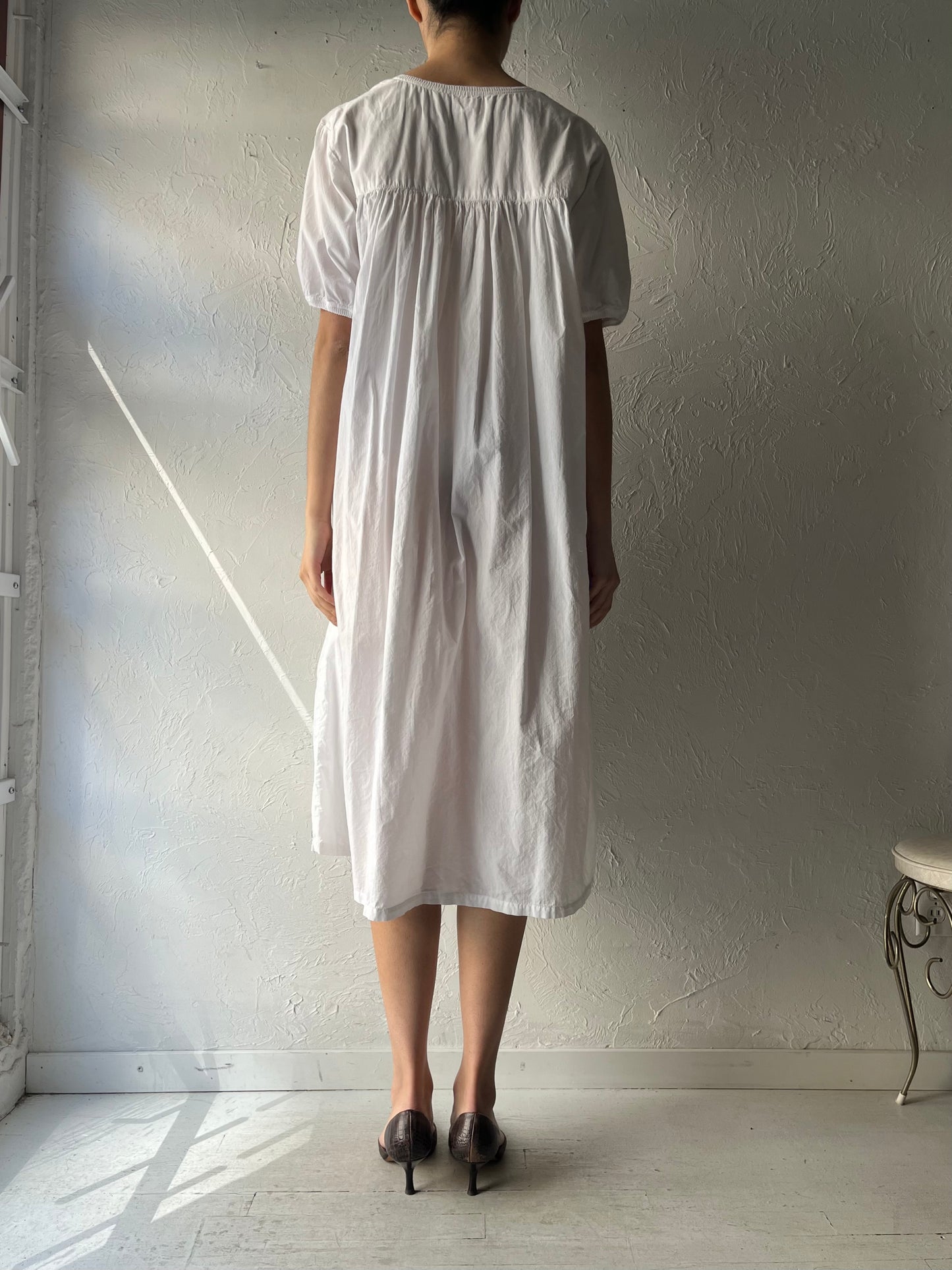 Y2k 'Secret Treasures' White Romanic Summer Nightgown / Vintage 2000s Cottagecore Nighty Dress / Large