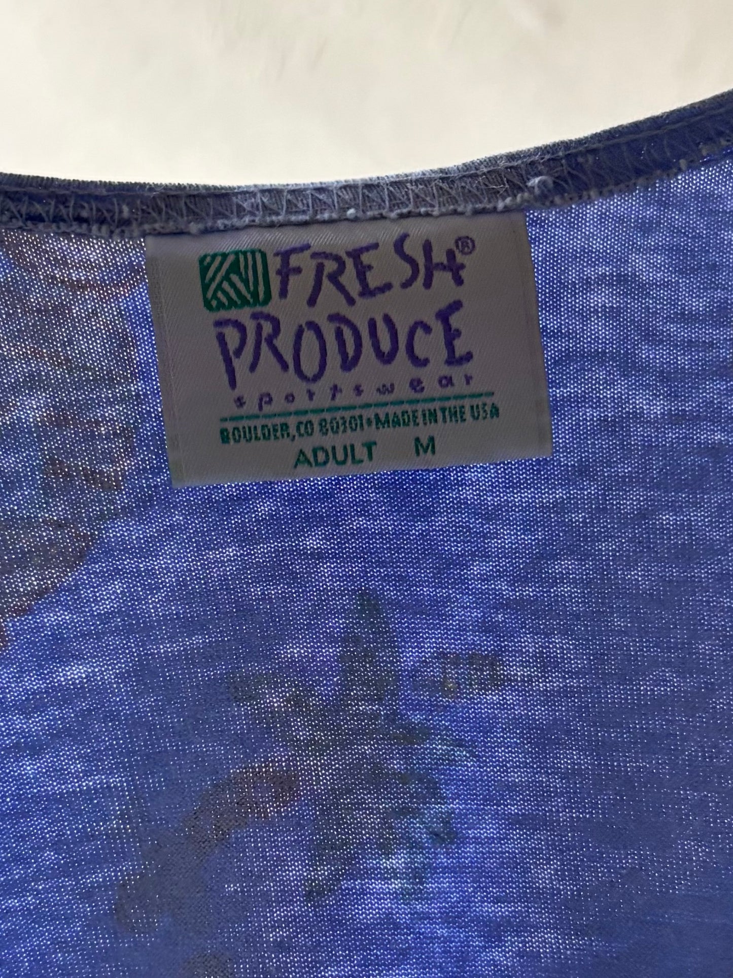 80s 'Fresh Produce' Purple Fish Print Summer Dress / Vintage 1980s Novelty Print Cotton Beach Dress / Medium