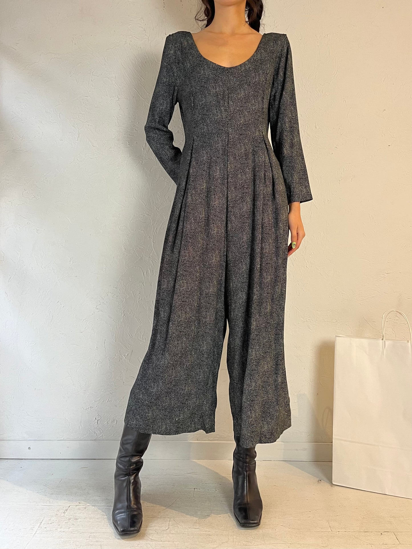 90s ‘Expo’ Wide Leg Jumpsuit / Medium - Large