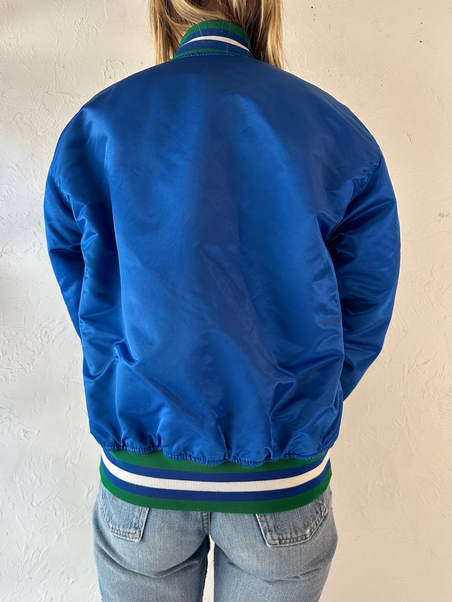 90s 'Minnesota Timberwolves' NBA Satin Starter Jacket / Medium