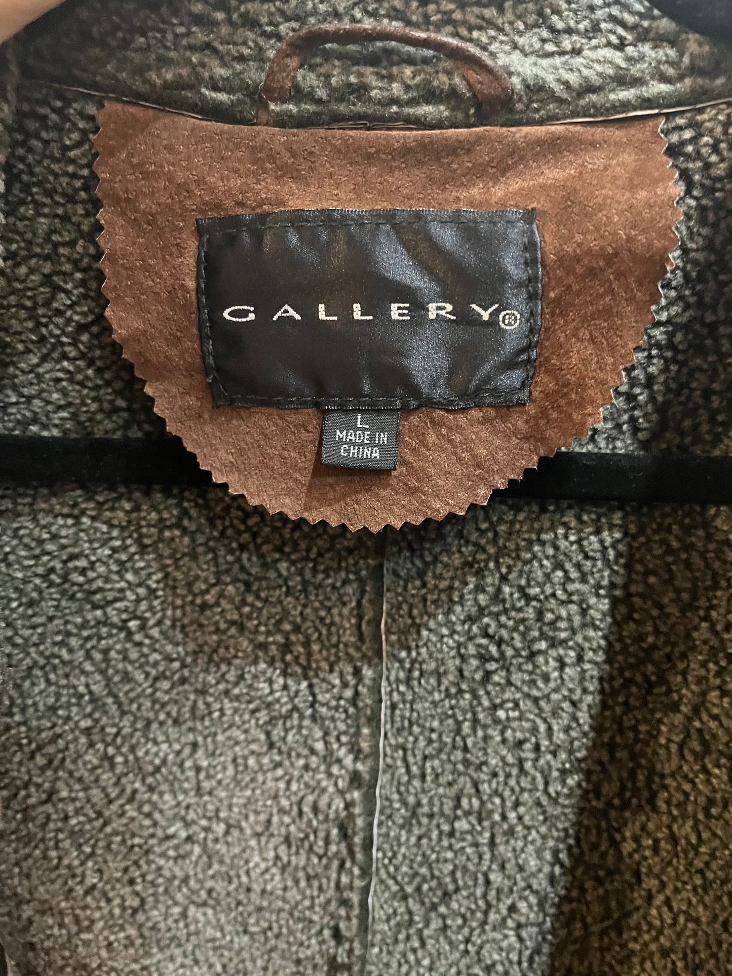 Y2k 'Gallery' Brown Suede Leather Jacket / Large