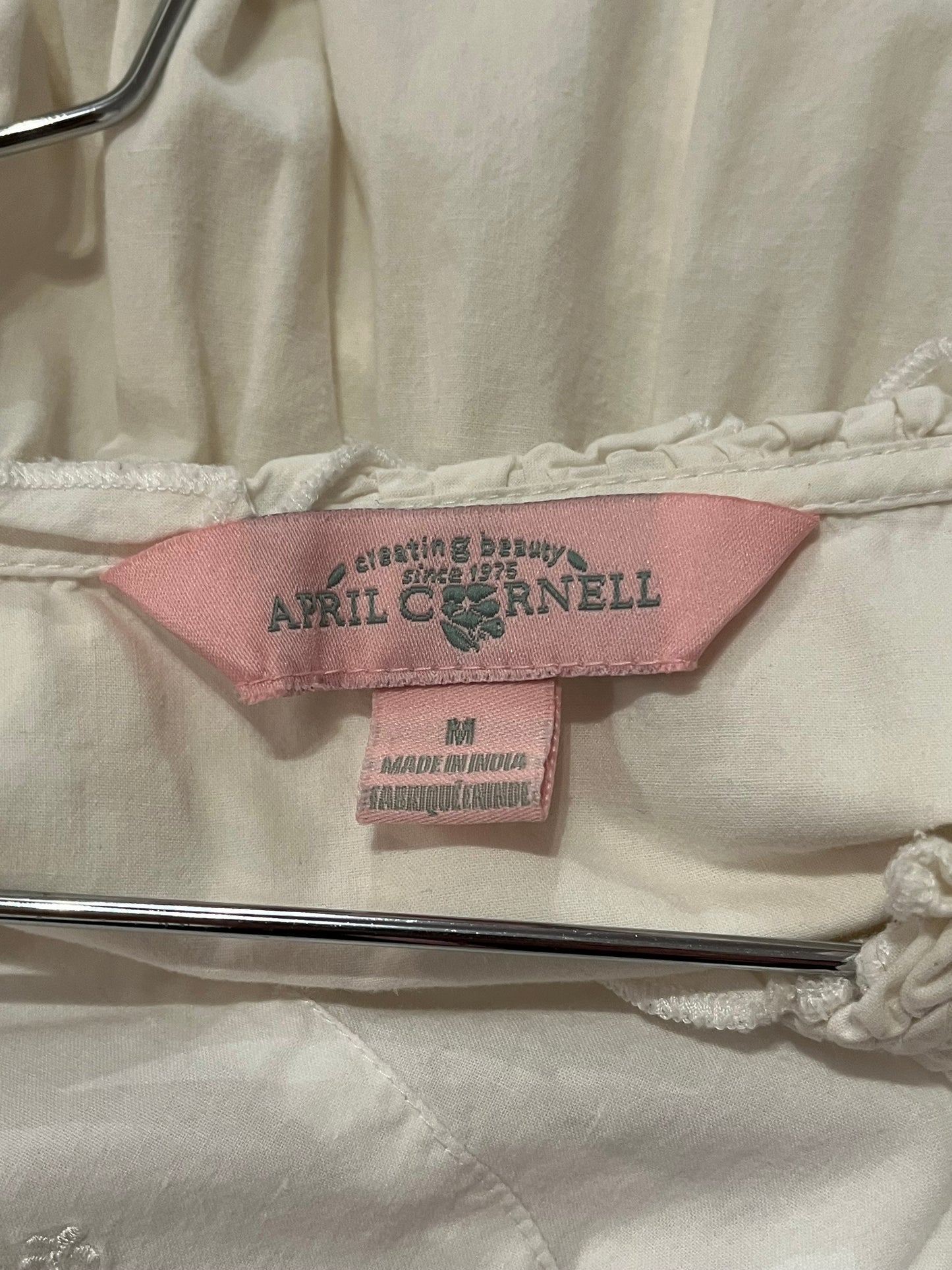 Y2k 'April Cornell' White Cotton Cottage Core Dress / Medium