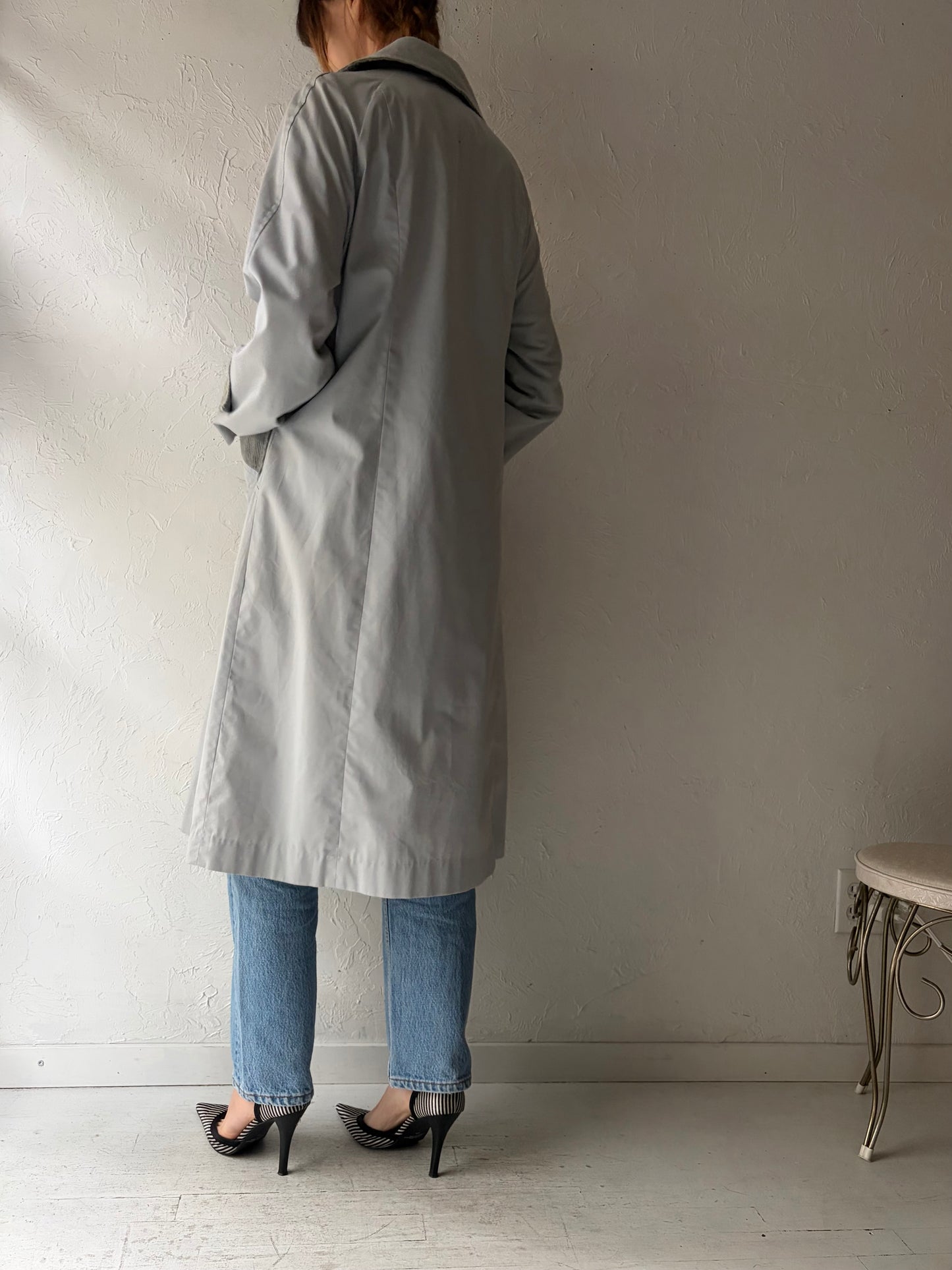 80s 'Niccolini' Grey Trench Coat / Small