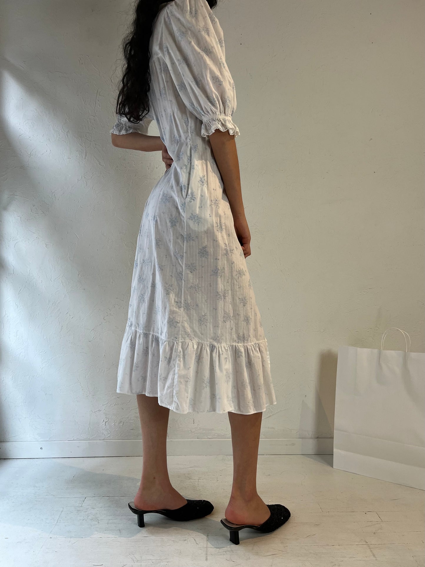 70s 'Miss Elaine' Cotton Maxi Dress / Union Made / Small