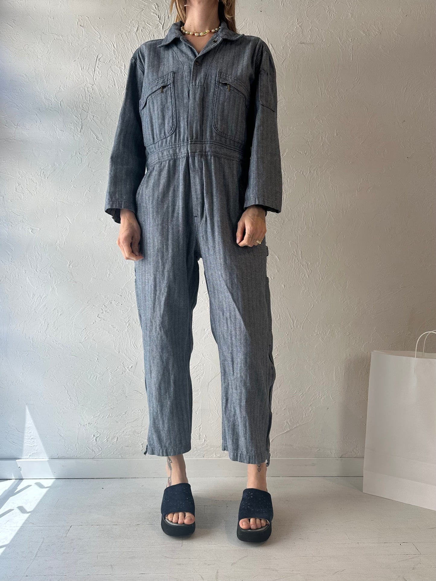 Y2k 'Key' Cotton Boiler Suit Coveralls / Small