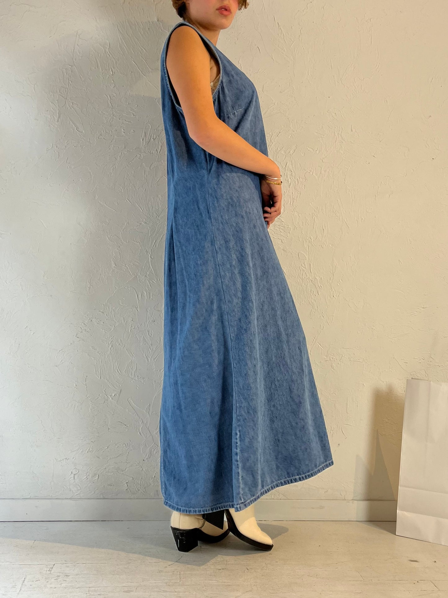 Y2k 'Faded Glory' Denim Maxi Dress / XL