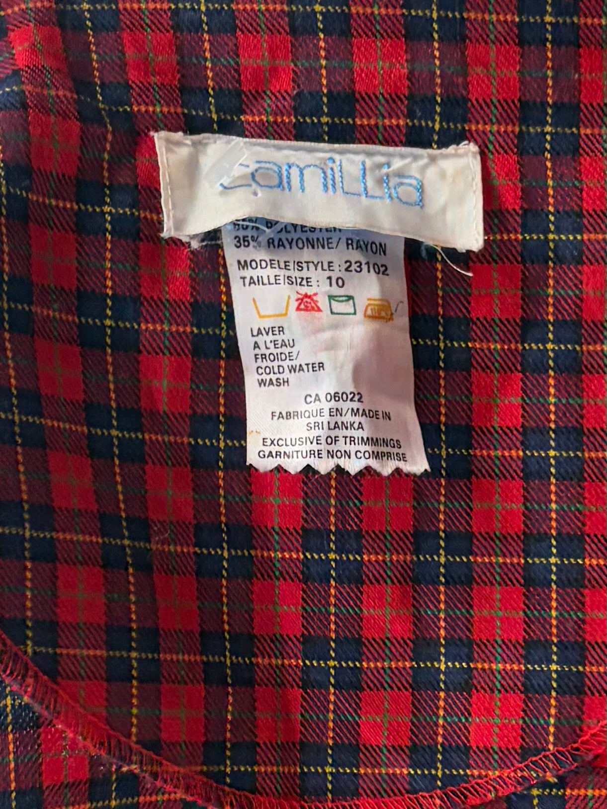 80s 'Camillia' Plaid Jacket / Medium