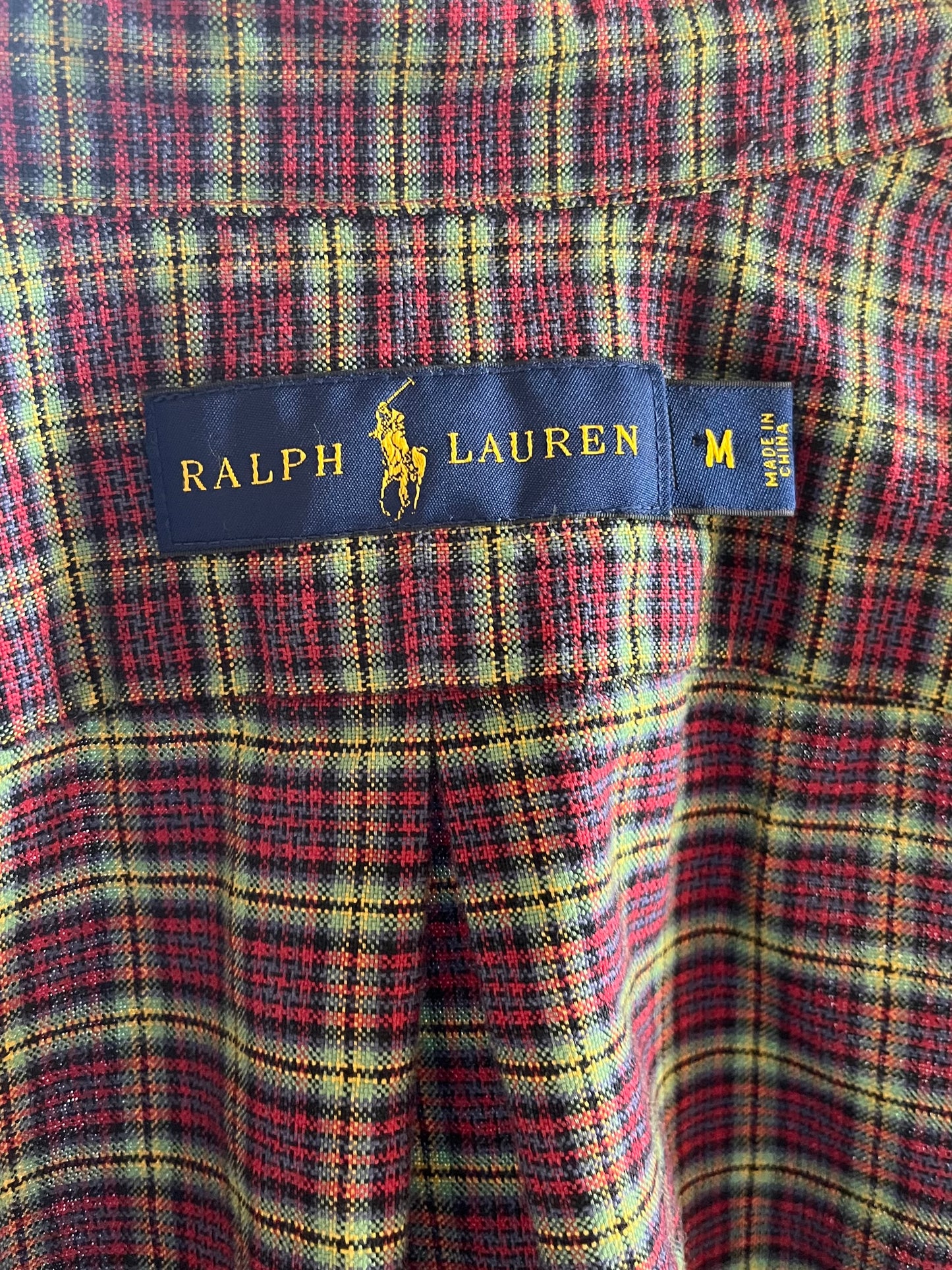 Y2k 'Ralph Lauren' Plaid Button Up Cotton Shirt / Medium