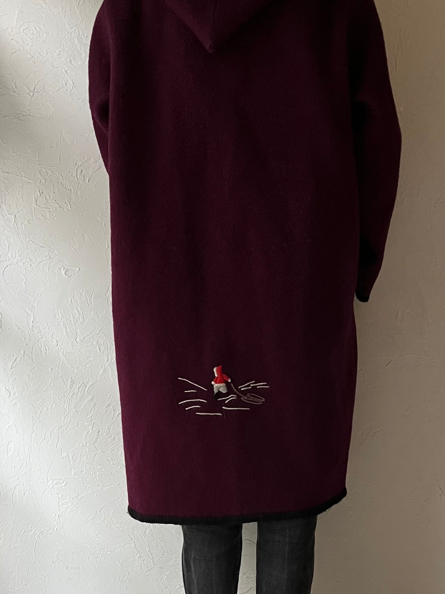 Vintage Purple Wool Embroidered Parka / Large