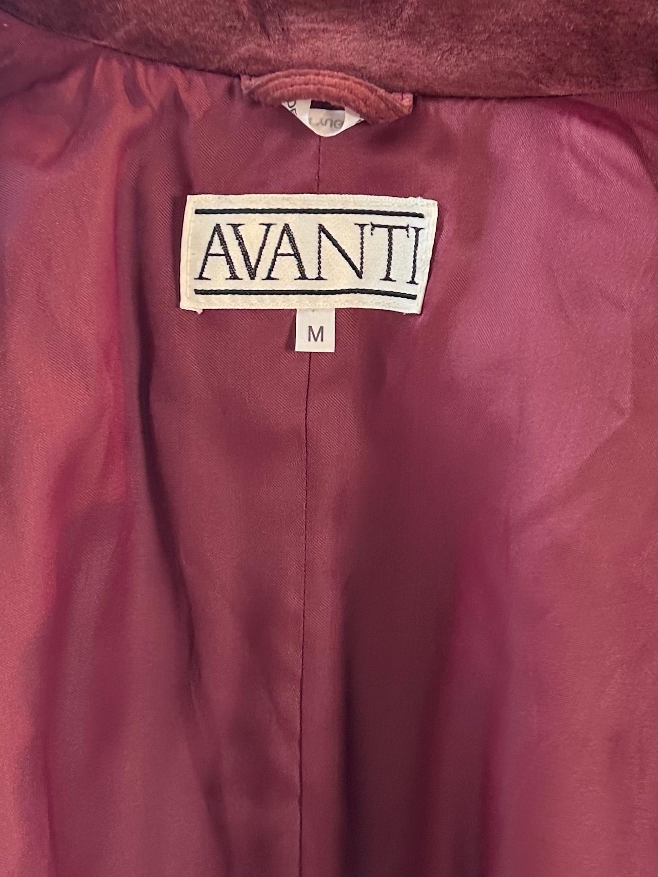 90s 'Avanti' Oversized Burgundy Suede Blazer Jacket / Medium