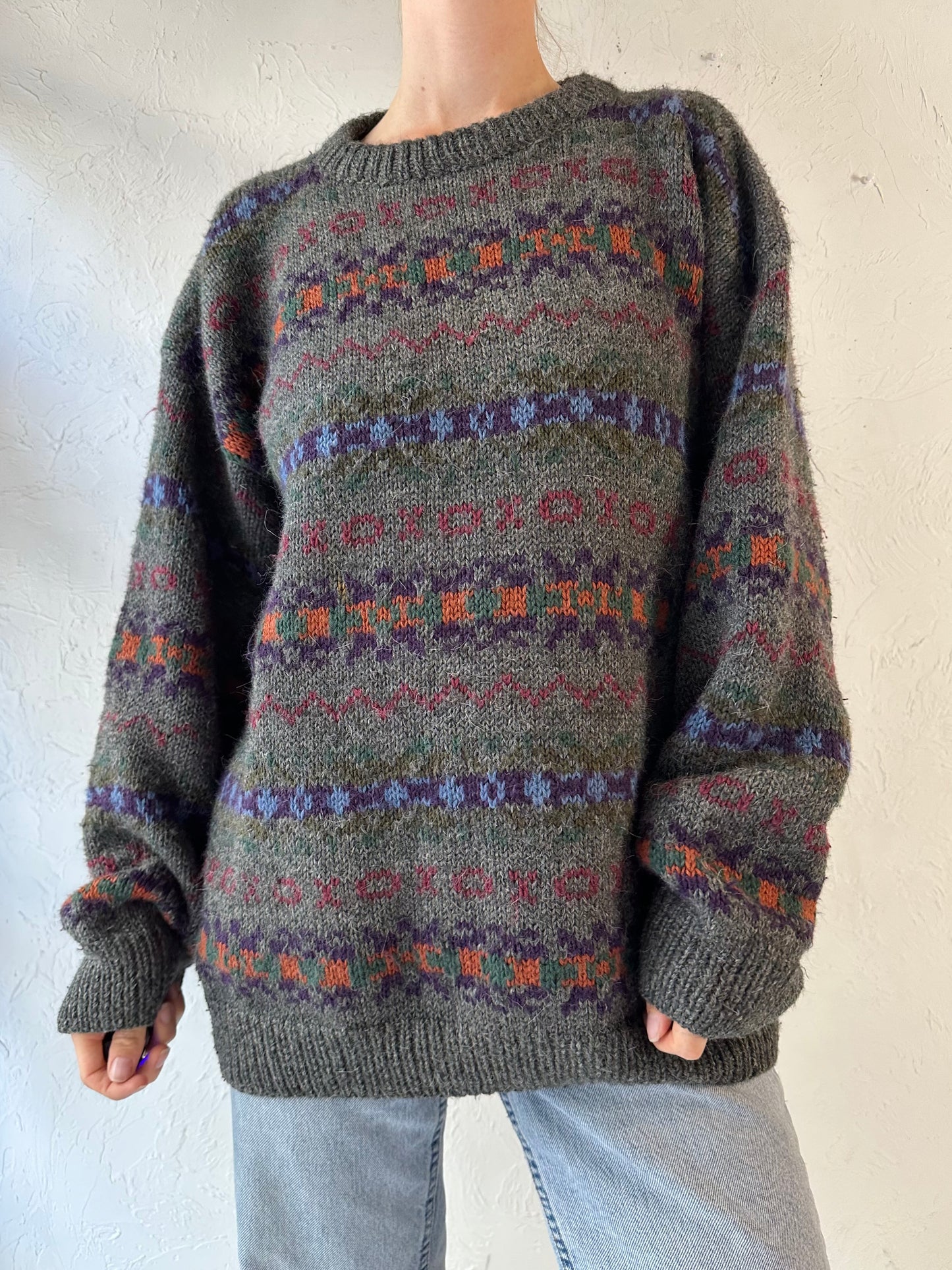 Vintage 'Inca' Alpaca Knit Pullover Sweater / XL