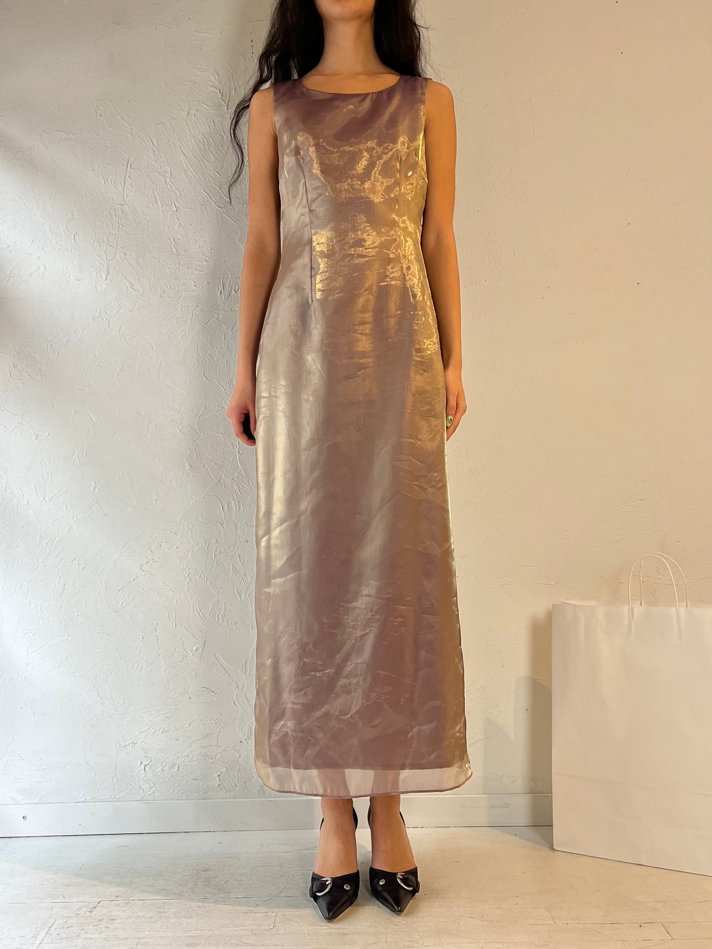 90s ‘Cartise’ Shiny Maxi Dress / Medium