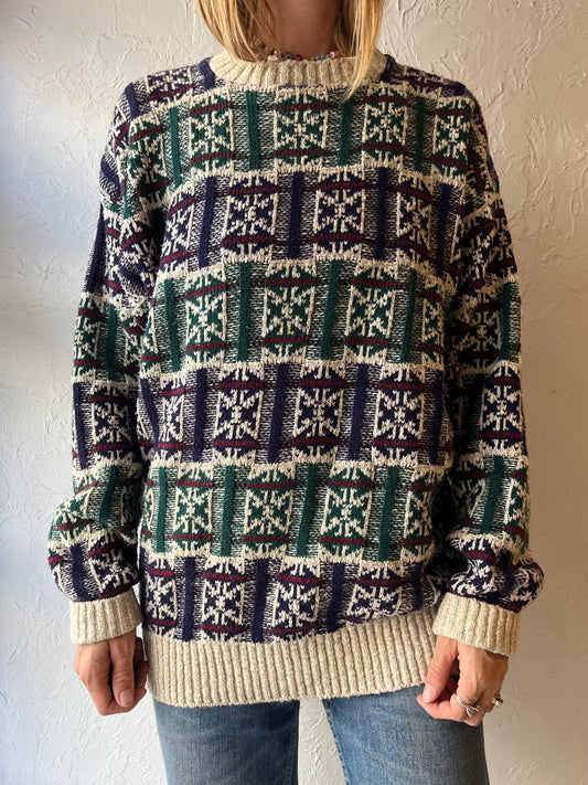 80s ‘Lord Jeff’ Cotton Knot Sweater / Large
