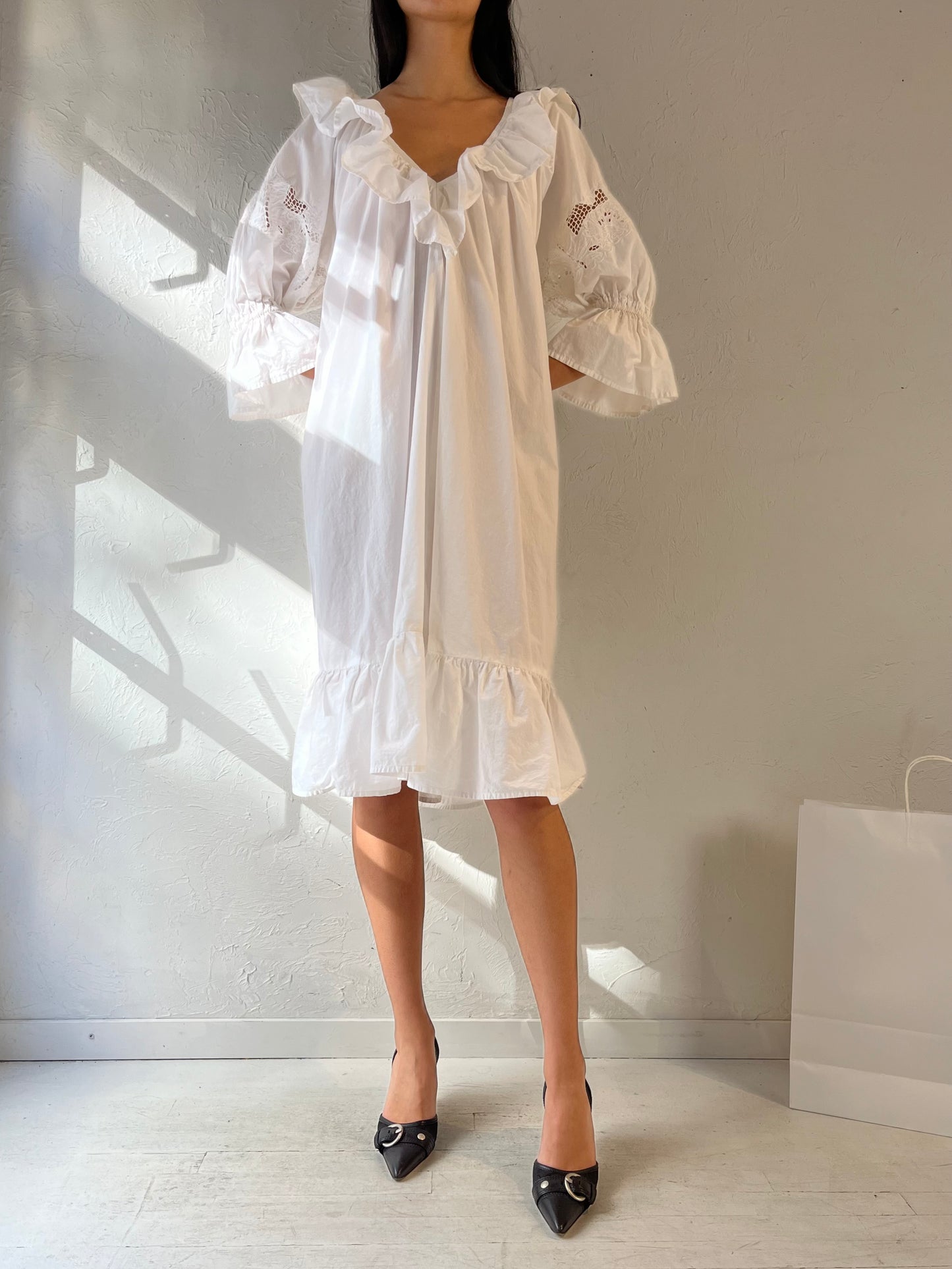 90s ‘Satyuga’ White Cotton Dress / XS