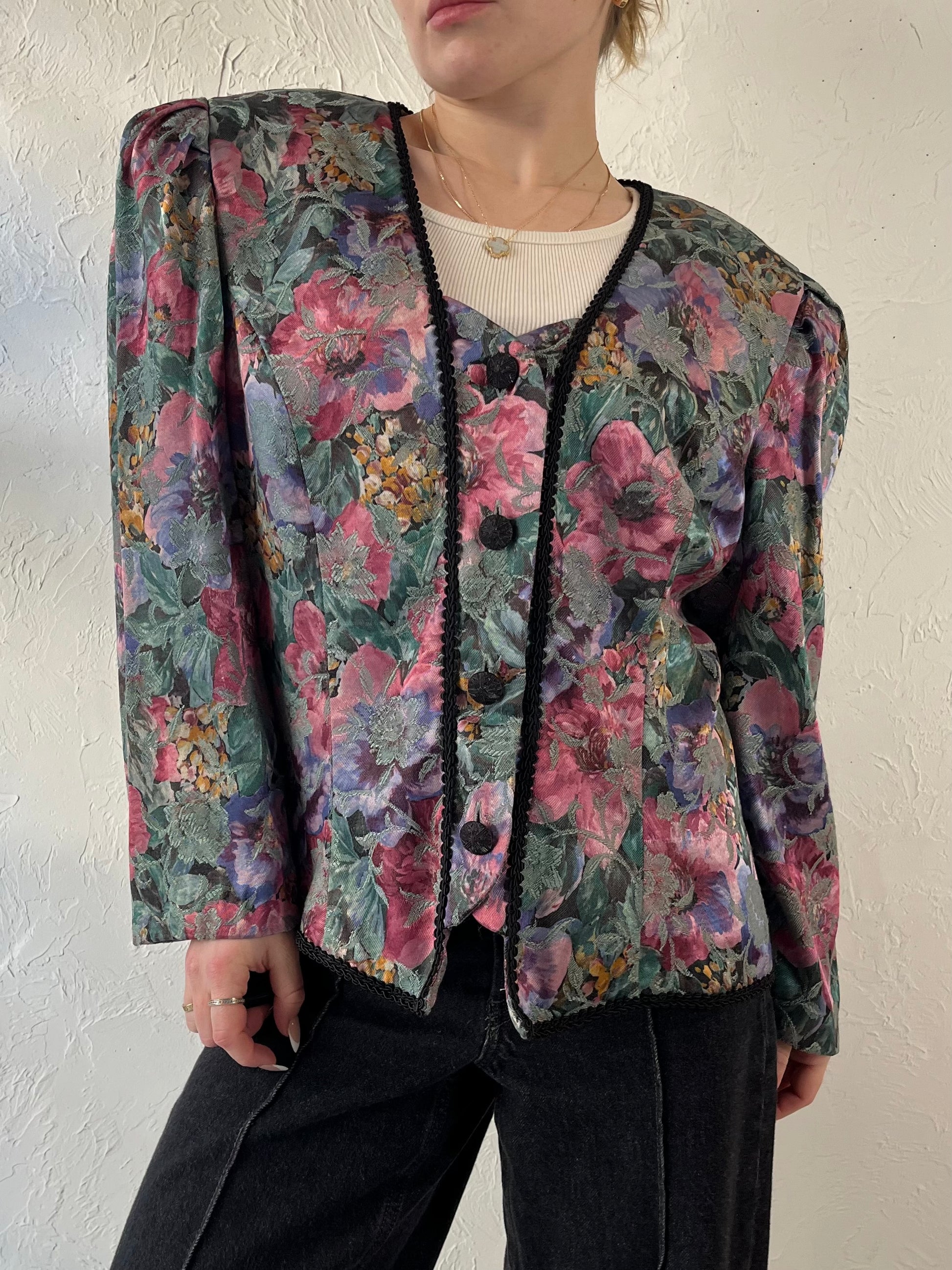 80s ‘Nu Mode’ Floral Jacket / Medium