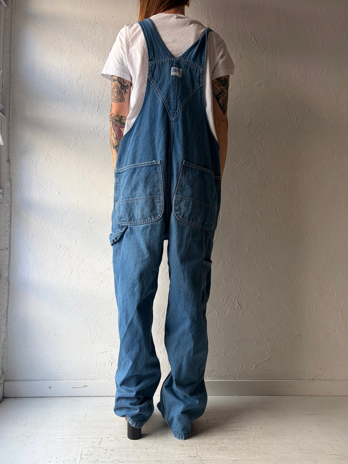 Y2k 'Liberty' Workwear Denim Overalls / XL