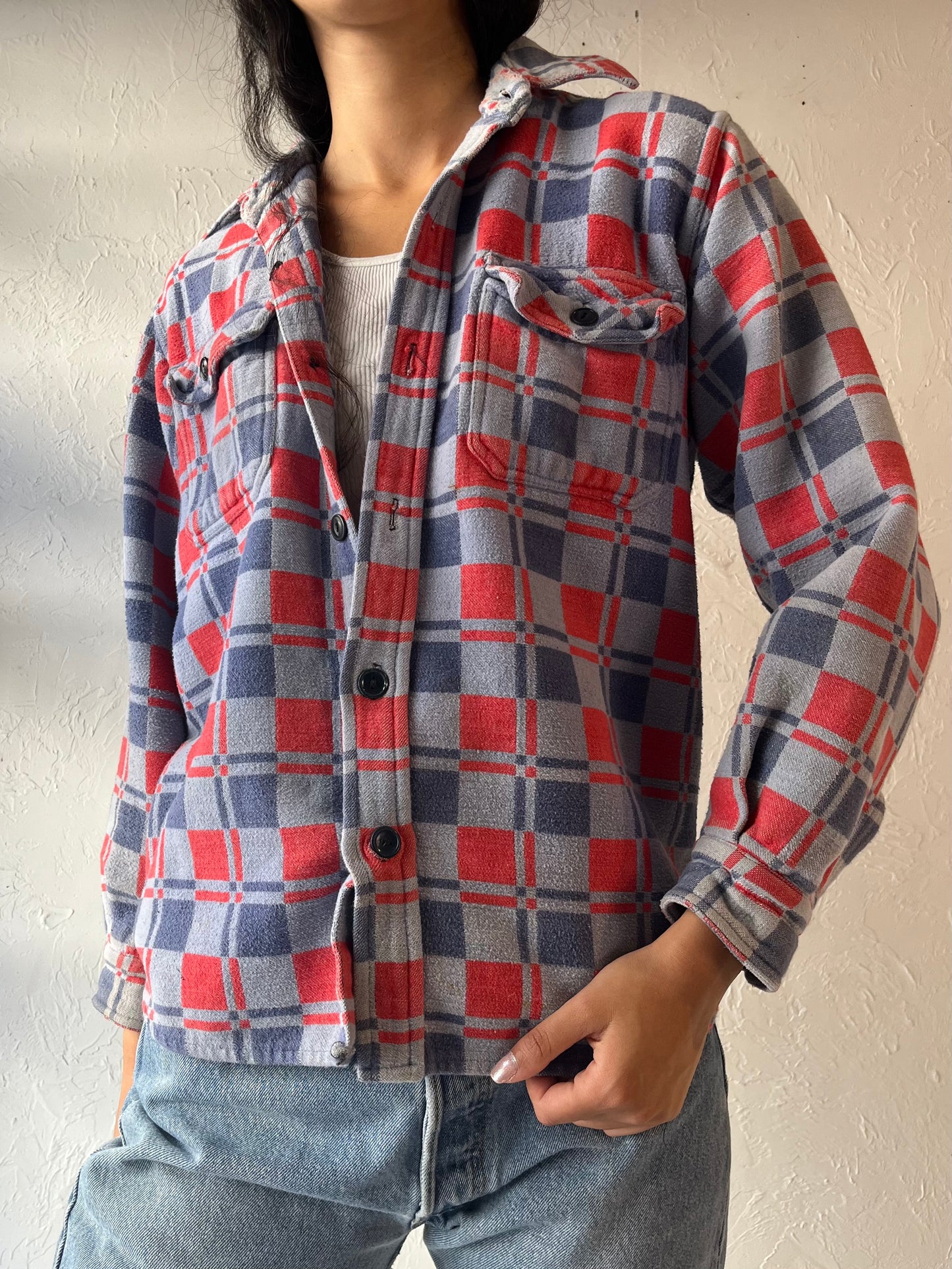 Vintage 'Champion' Thick Cotton Flannel Shirt / Medium