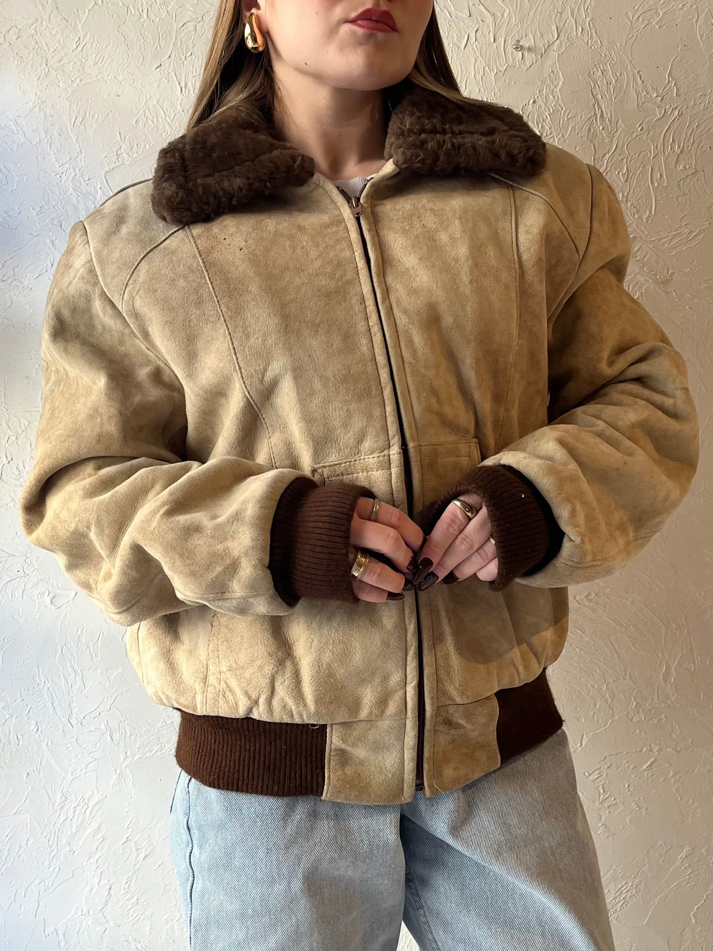 80s ‘Sears’ Suede Bomber Jacket / Medium