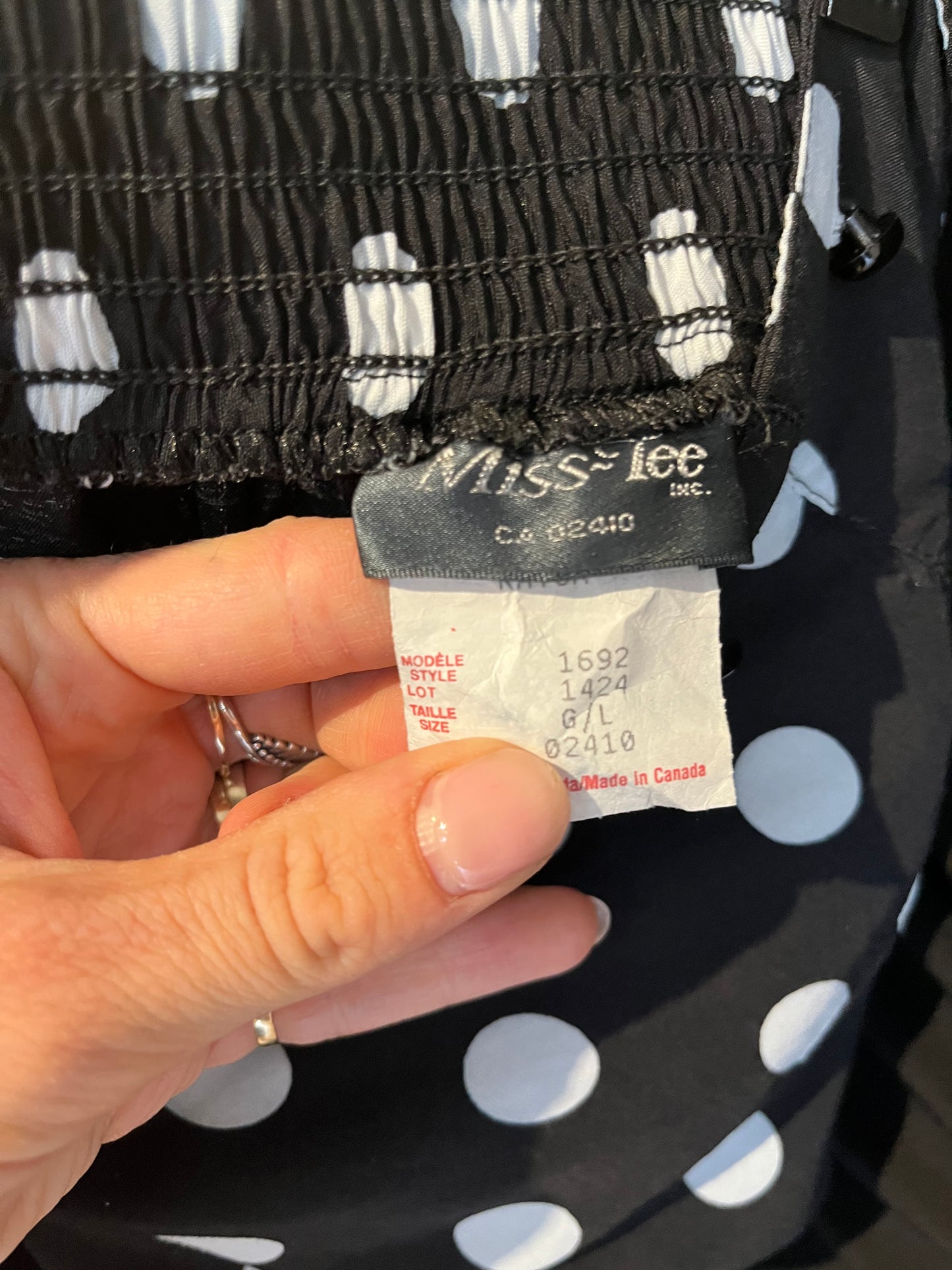90s ‘Miss Lee’ Polka Dot Jumpsuit / Large