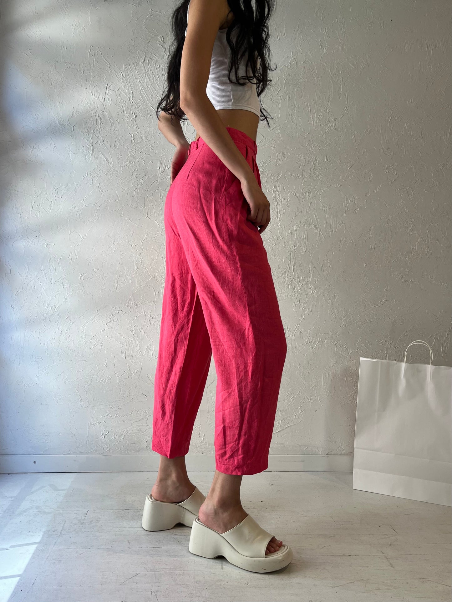 90s 'Florence Leurs' Barbie Pink Trousers / Small