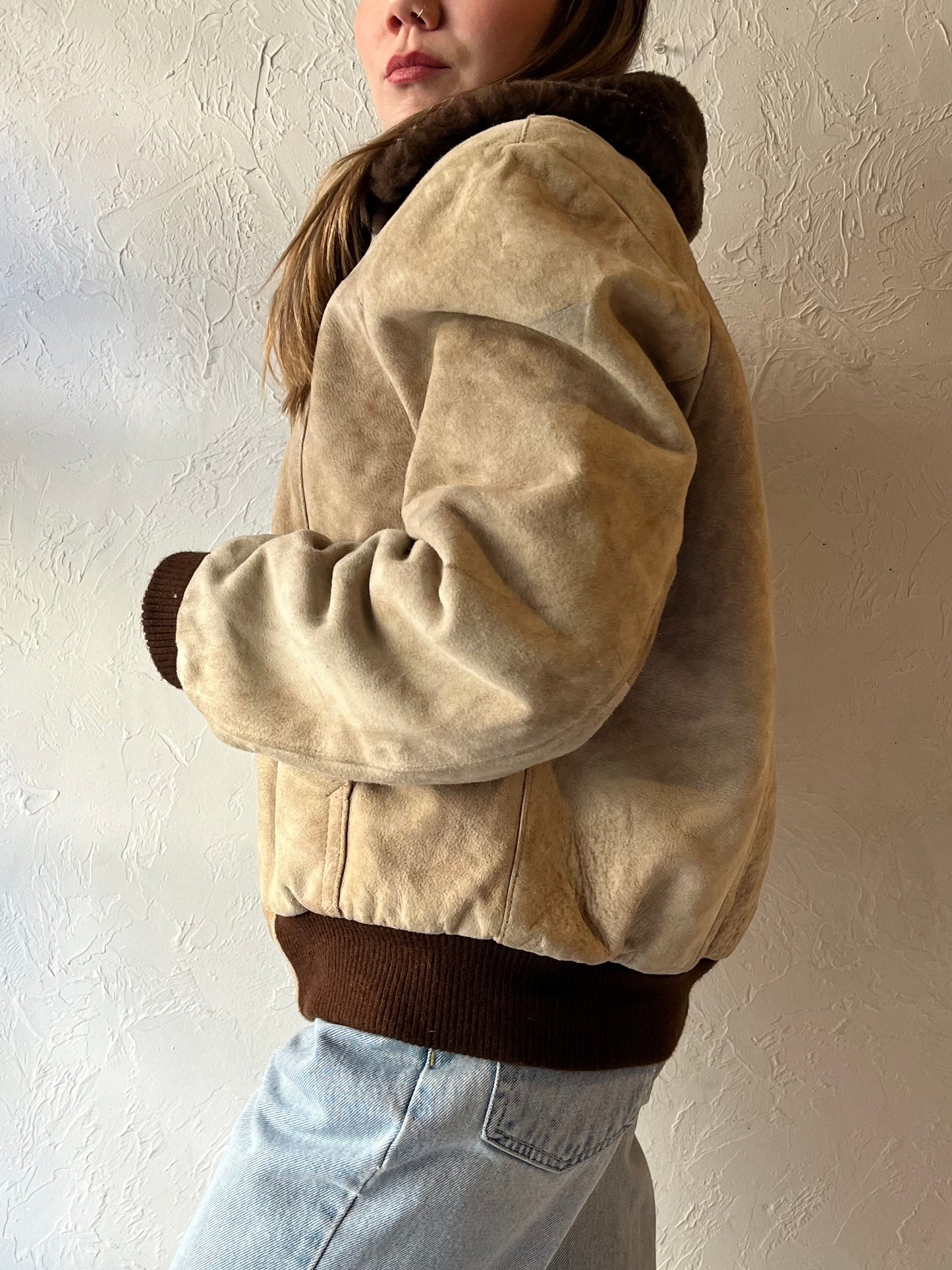 80s ‘Sears’ Suede Bomber Jacket / Medium