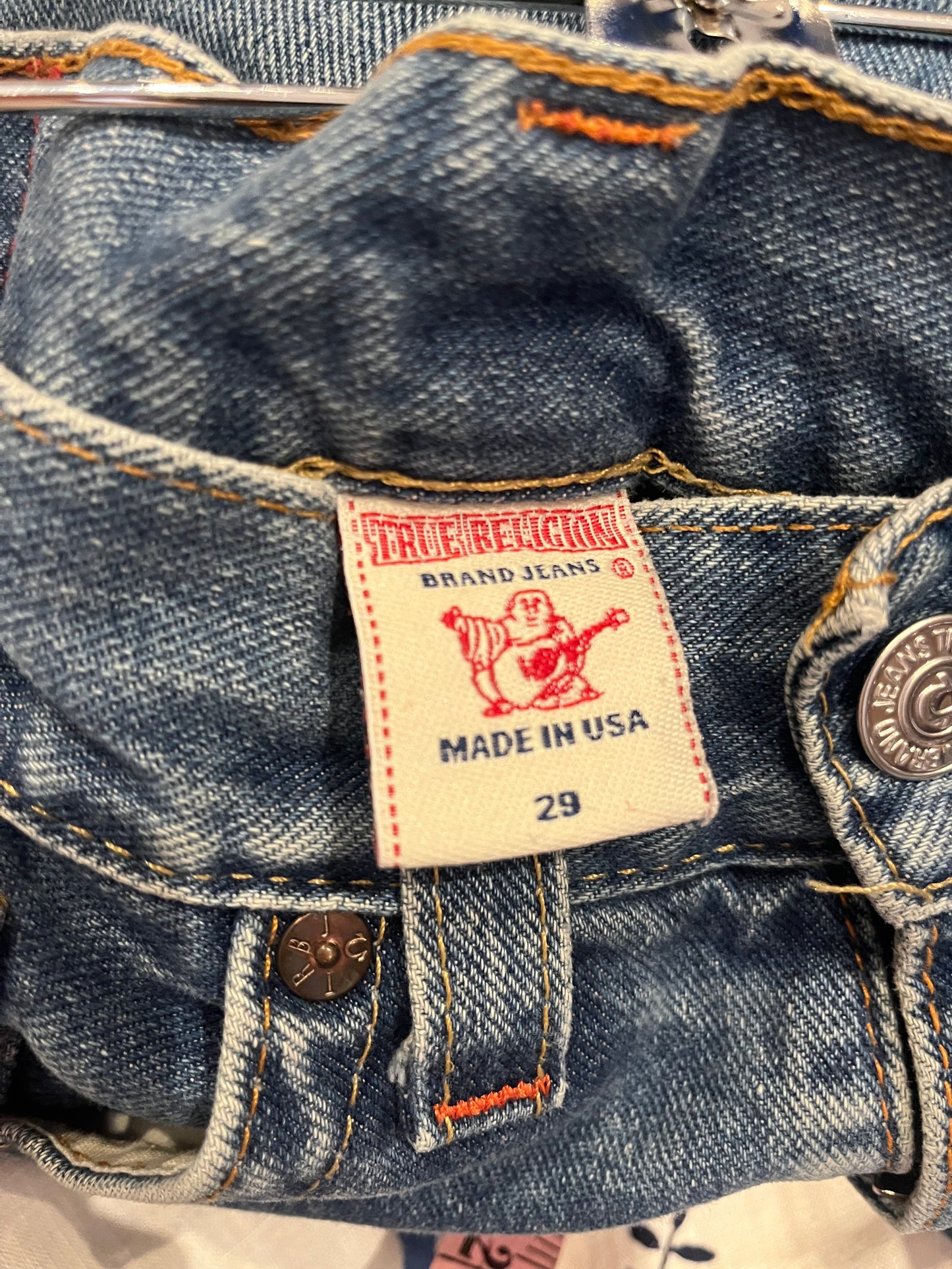 Y2k 'True Religion' Denim Light Wash Low Rise Distress Pants / Medium