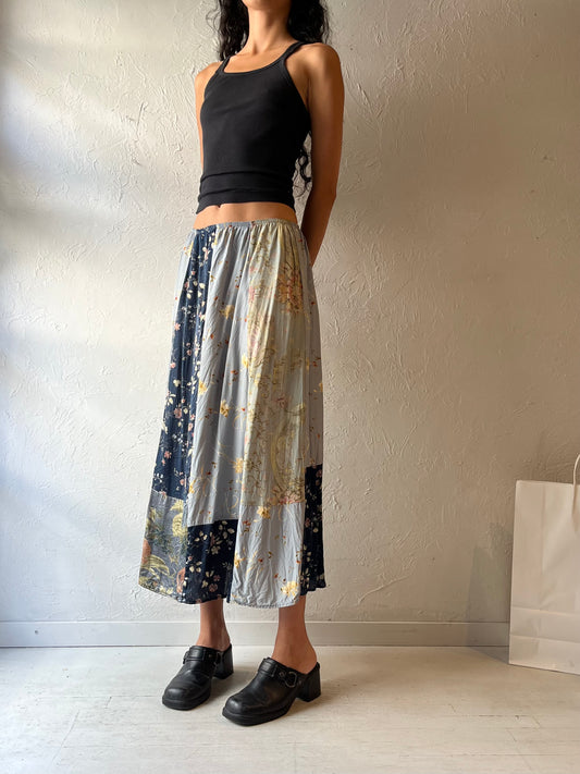 90s ‘Carol Little’ Patchwork Midi Skirt / Medium