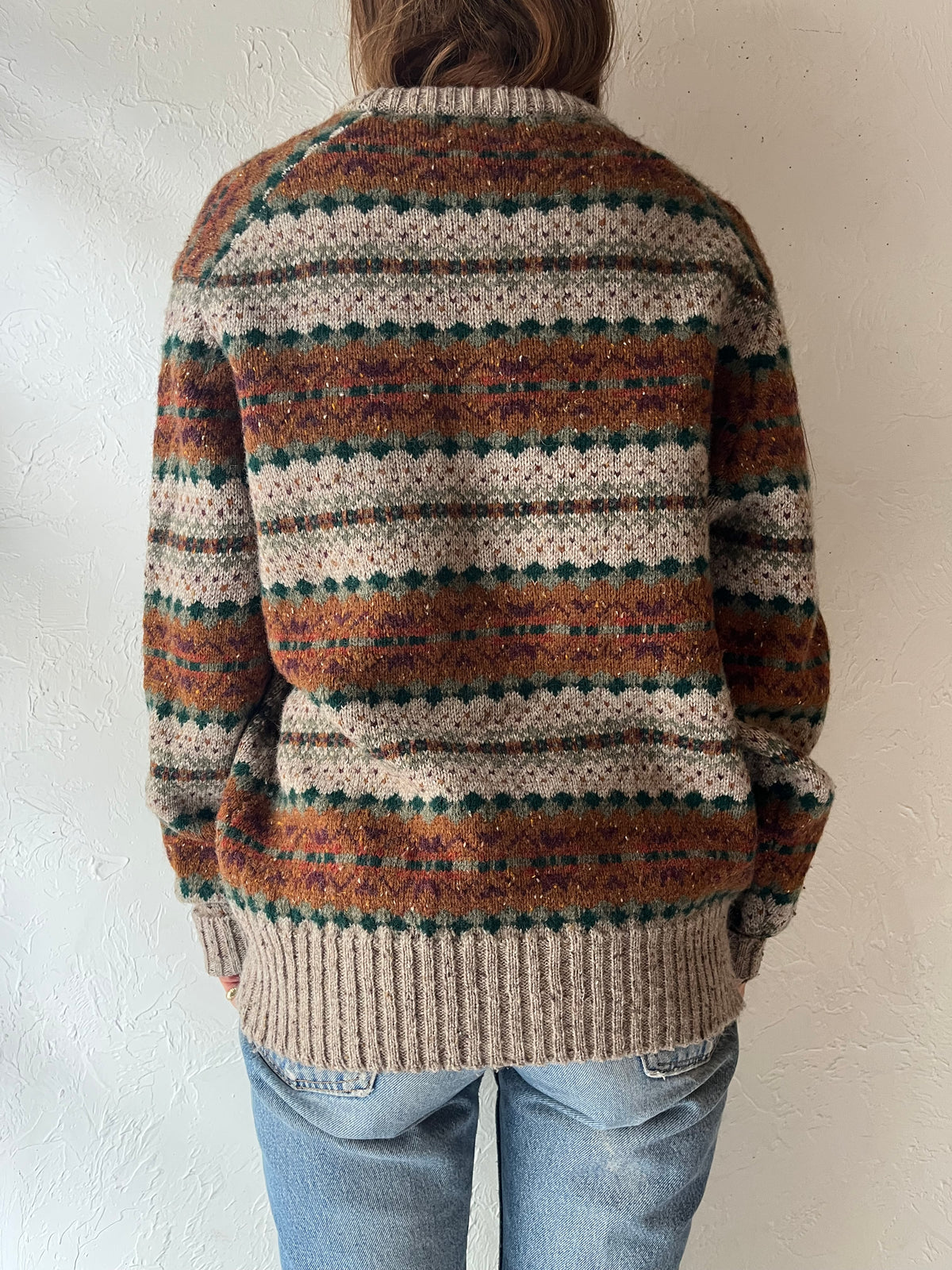 90s 'Leo Chevalier' Striped Knit Sweater / XL