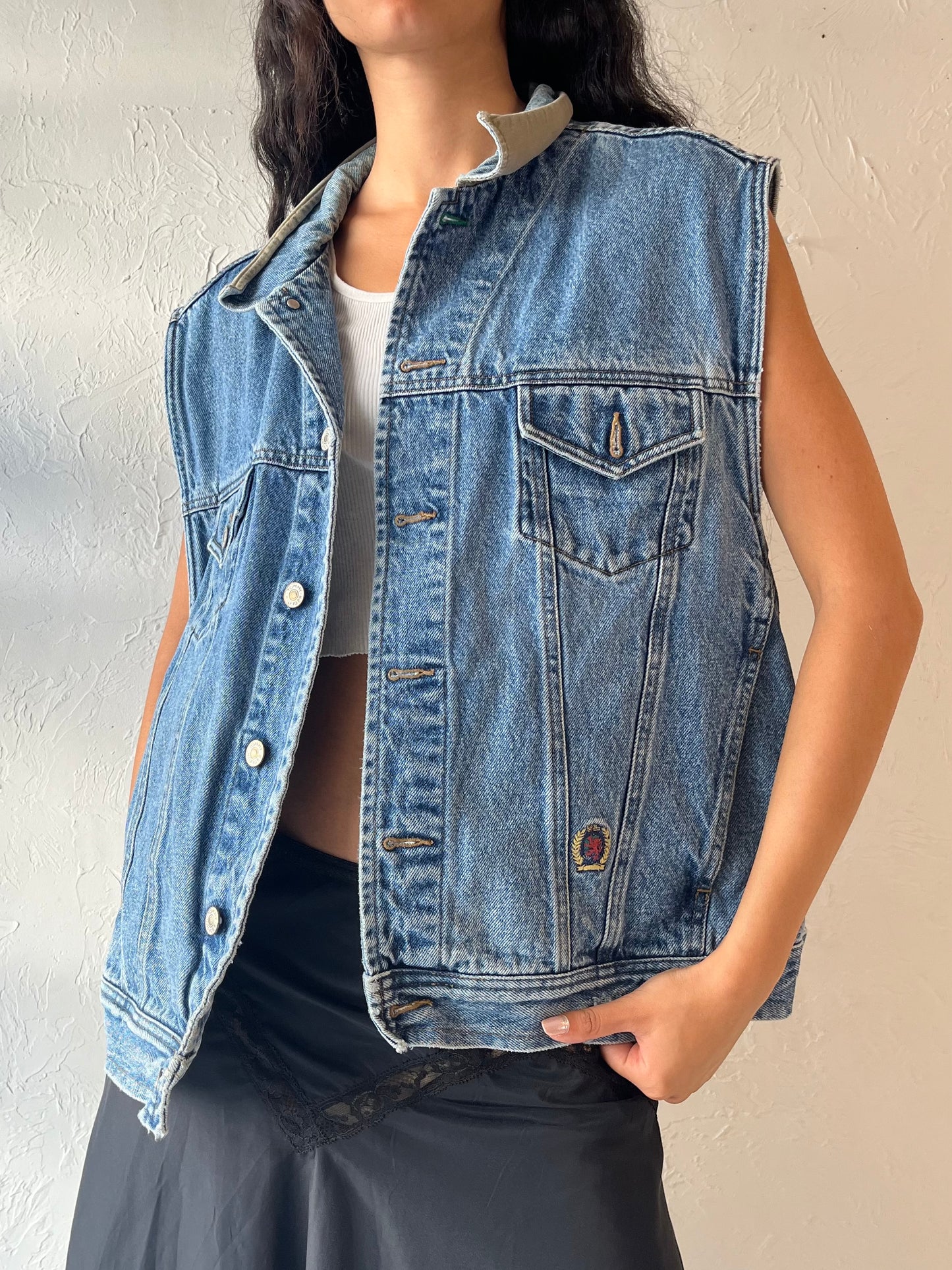 90s 'Tommy Hilfiger' Denim Vest / XL