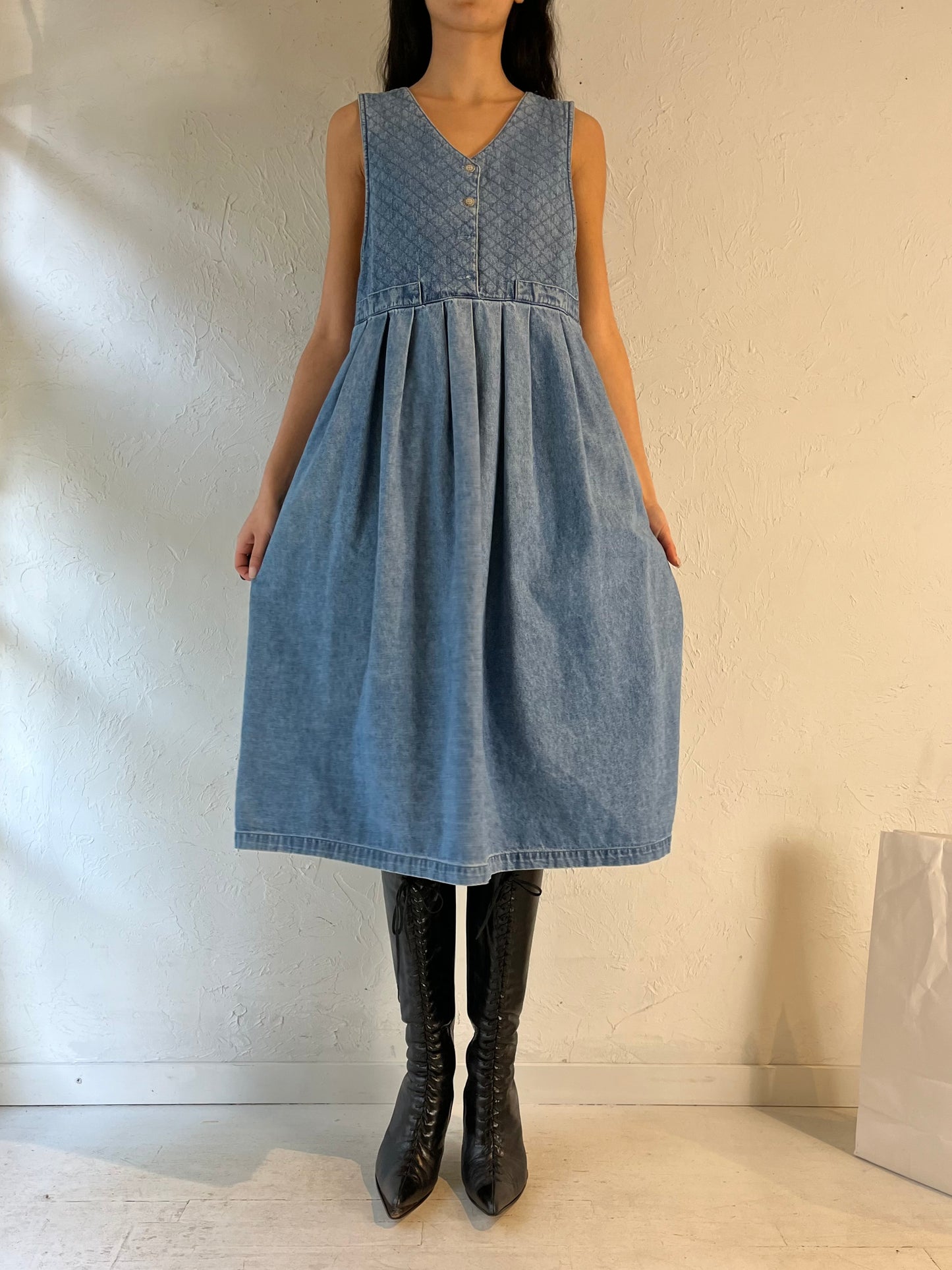 Y2K ‘Dolly Denim’ Denim Midi Dress / Large