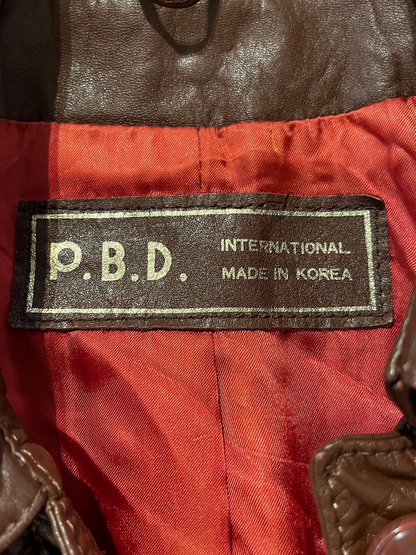 80s 'PBD' Brown Leather Jacket / XS