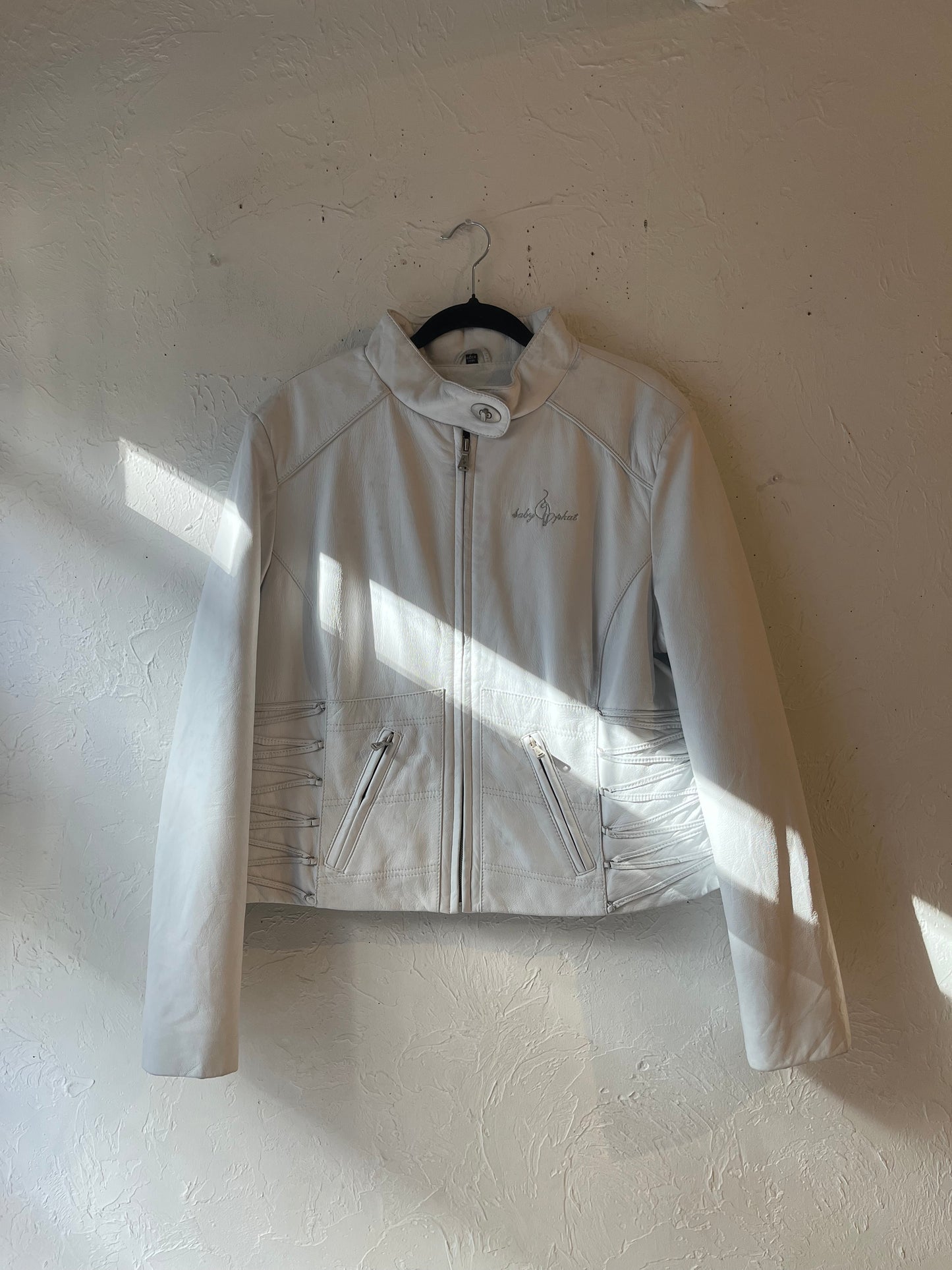 Baby phat white leather jacket
