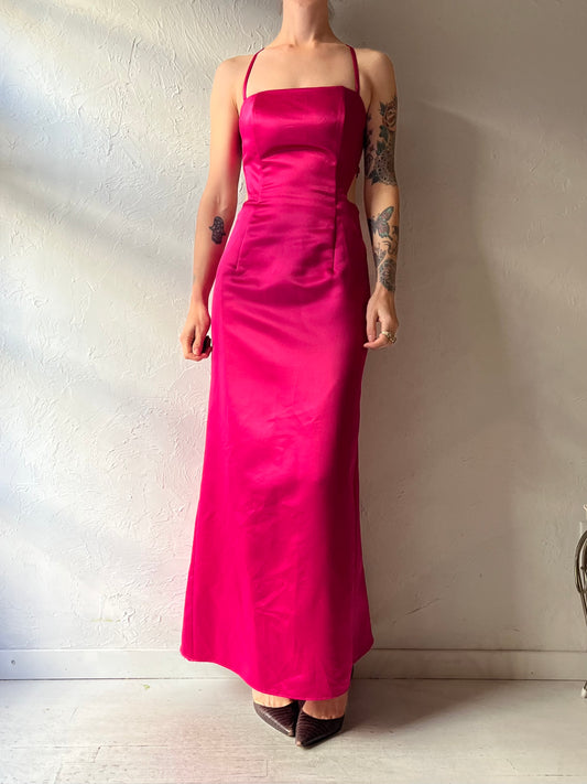 90s 'Gunne Sax' Formal Pink Maxi Dress / Small