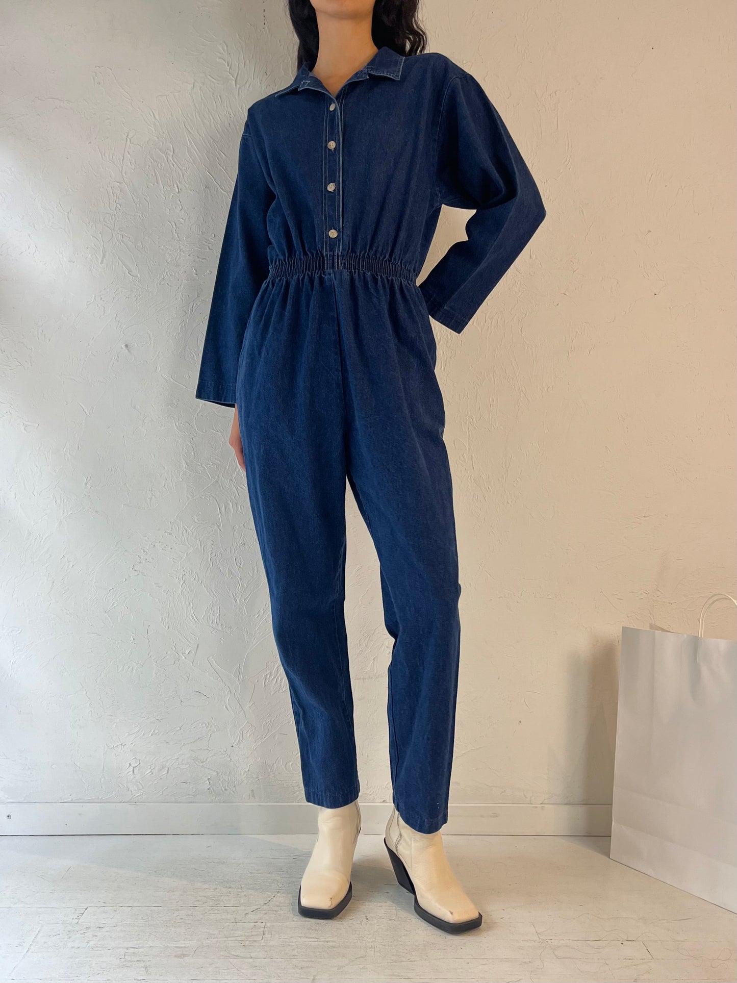 80s 'Boonies' Denim Jumpsuit / Small