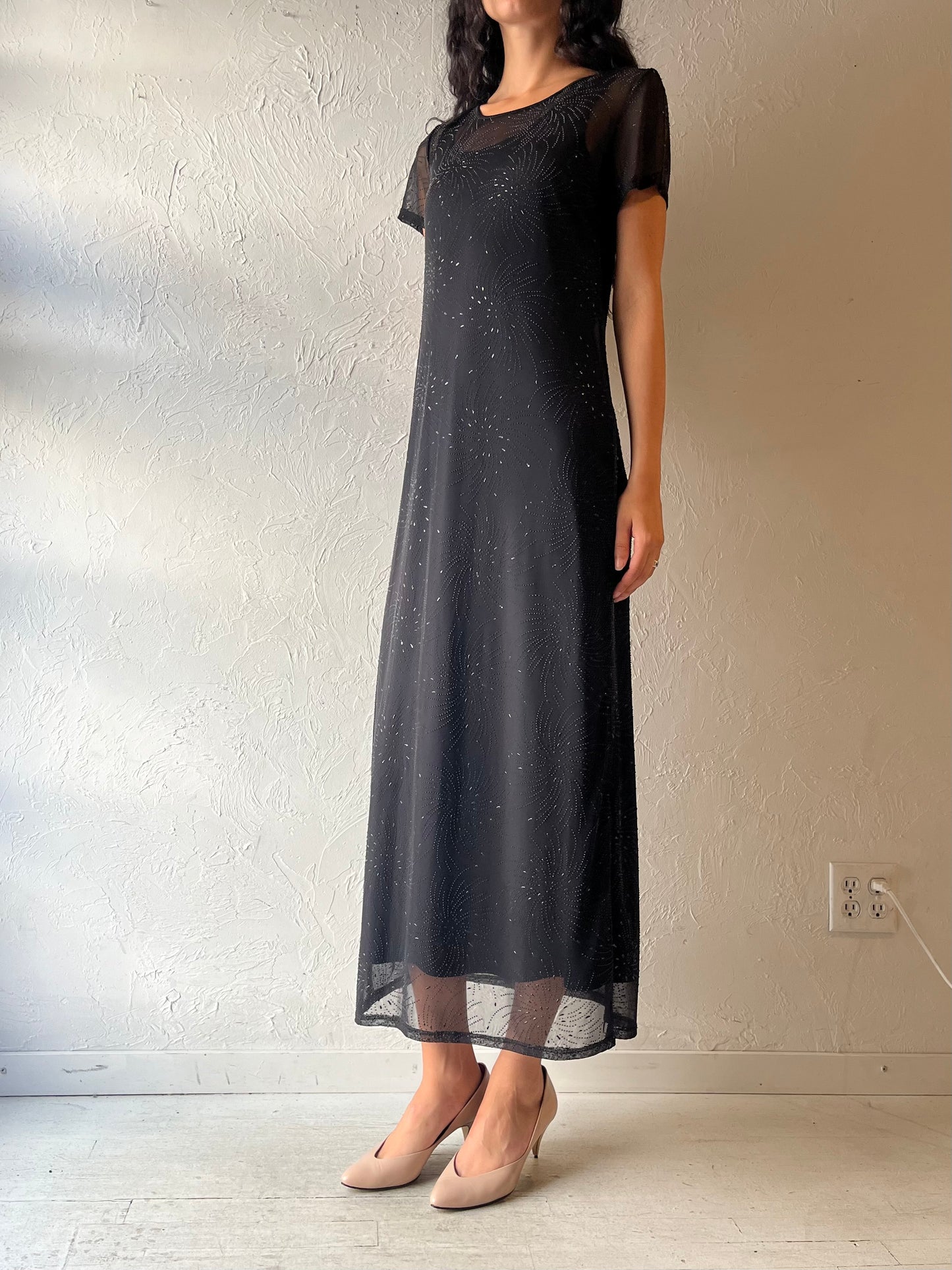 90s 'Byer Too' Black Embellished Dress / Small